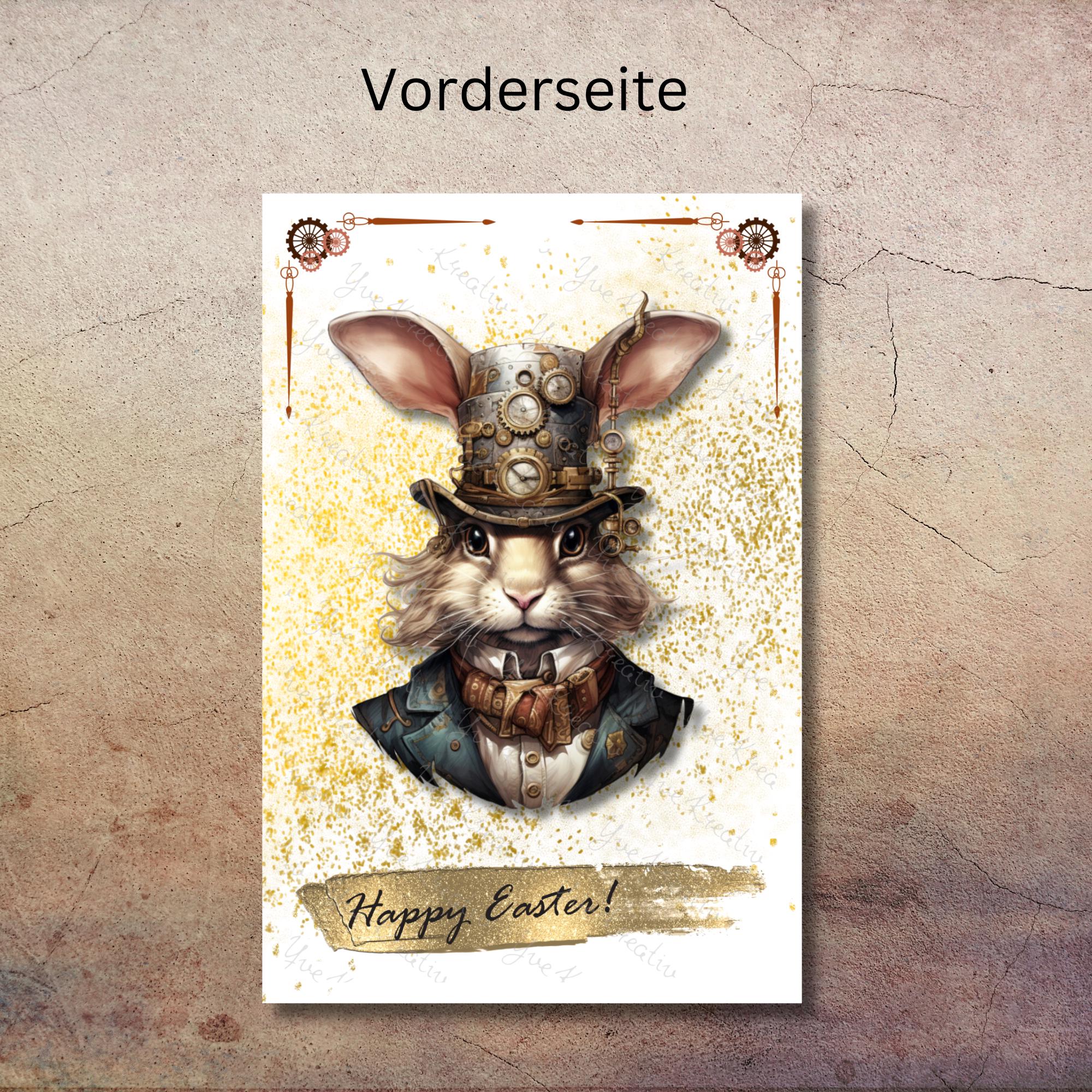 Karte zu Ostern, Postkarte, Glückwunschkarte, Grußkarte, Geschenkkarte auf DIN A6 Karte mit Glanzoberfläche #PHO