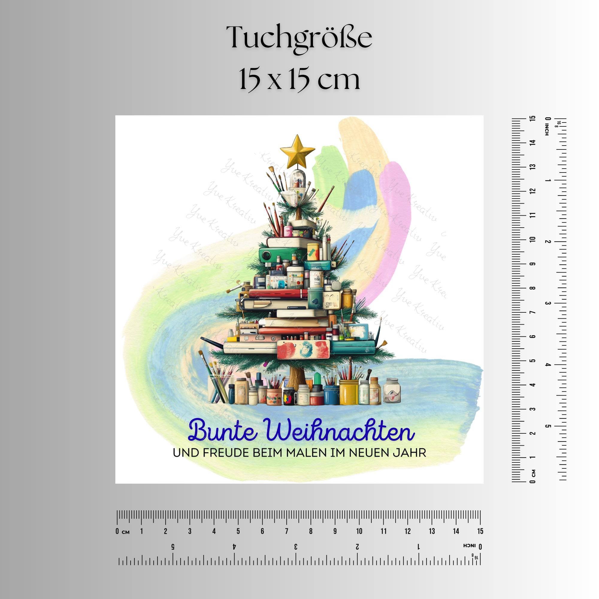 Brillenputztuch Tannenbaum Weihnachten Wichtelgeschenk Maler Geschenk Künstler bedrucktes Mikrofasertuch für Brillen Display Handy #WE19
