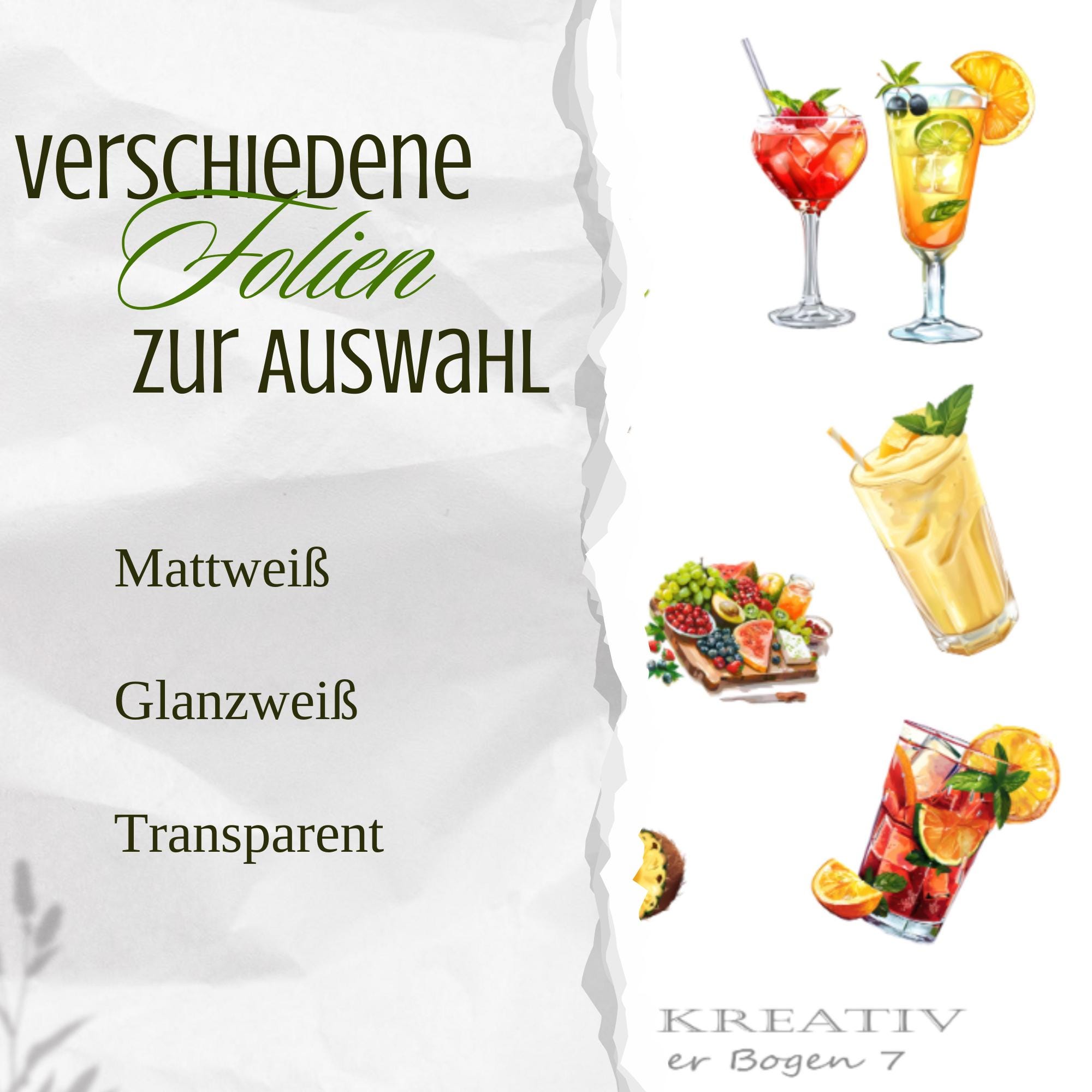 Aufkleber Cocktail Sticker Bogen Sommercocktail Stickerbogen 3 Bögen zur Auswahl in Weiß - Transparent - Matt - Glanz #SBA6 Aufkleber Cocktail Sticker Bogen Sommercocktail Stickerbogen 3 Bögen zur Auswahl in Weiß - Transparent - Matt - Glanz #SBA6