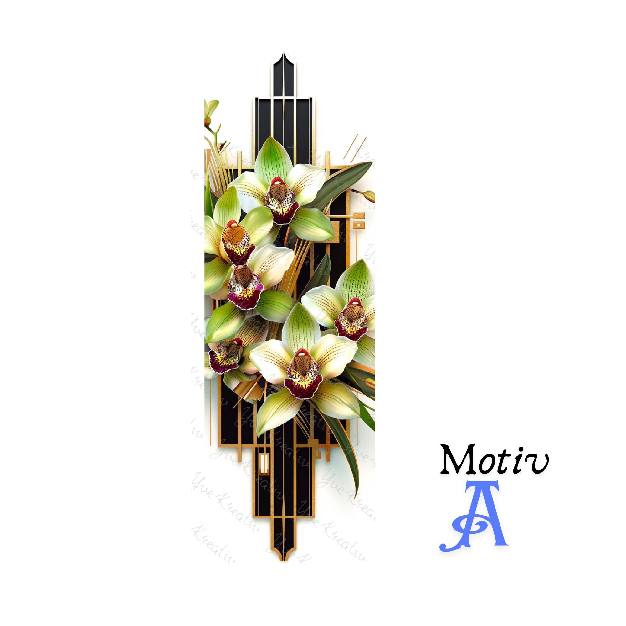 Lesezeichen aus Metall Orchideen Geschenk Freundin Bücherzeichen Mitbringsel Mama Bookmark Art déco Stil - 2 Motive zur Auswahl  #LEALU