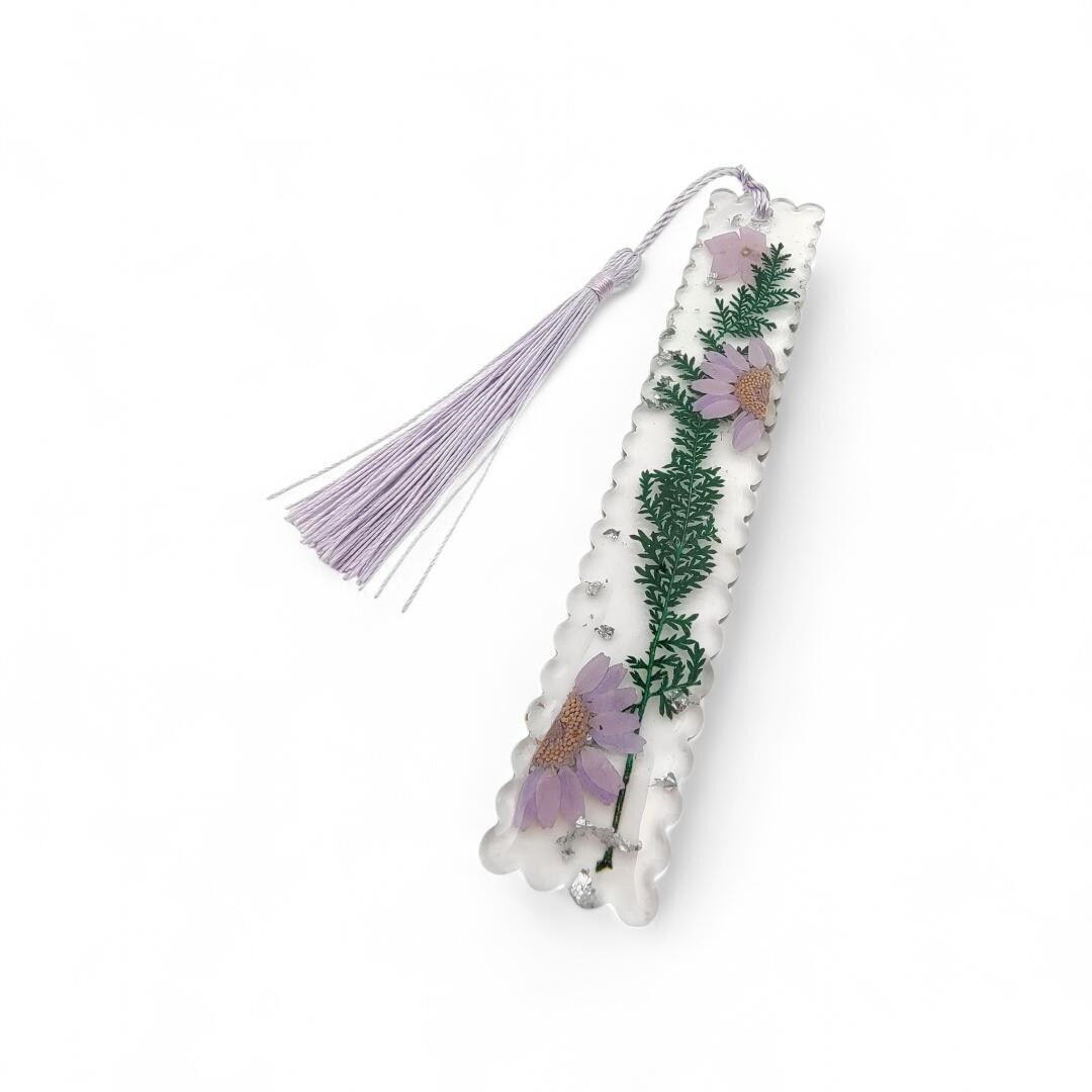 Lesezeichen aus Epoxidharz mit echten Blüten Geschenk Freundin Geburtstag Mitbringsel Geschenkidee Buchzeichen transparent #LEEPOX