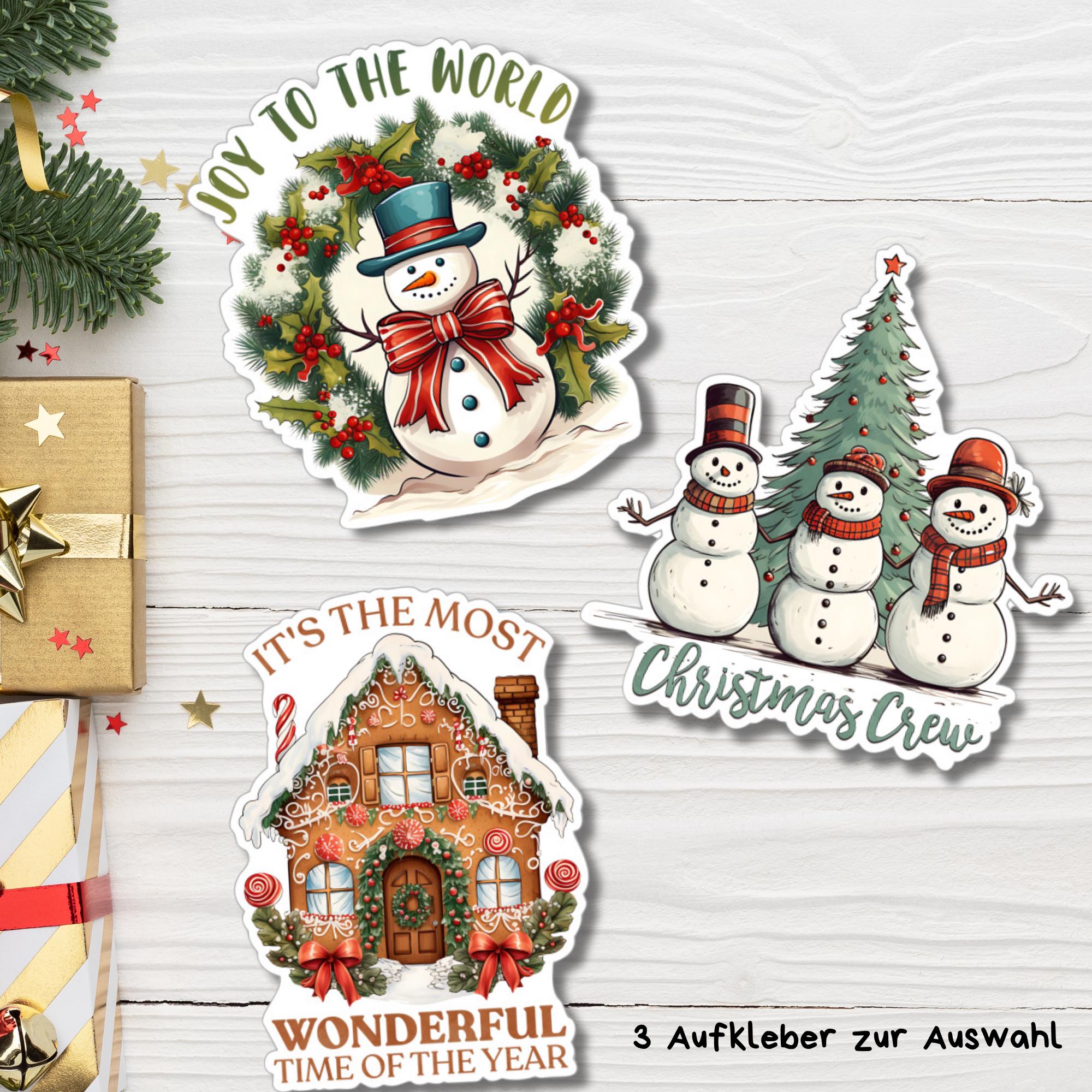 Aufkleber, große Sticker zu Weihnachten und Advent - 3 Aufkleber zur Auswahl in Weiß oder Transparent #SEG8 Aufkleber, große Sticker zu Weihnachten und Advent - 3 Aufkleber zur Auswahl in Weiß oder Transparent #SEG8