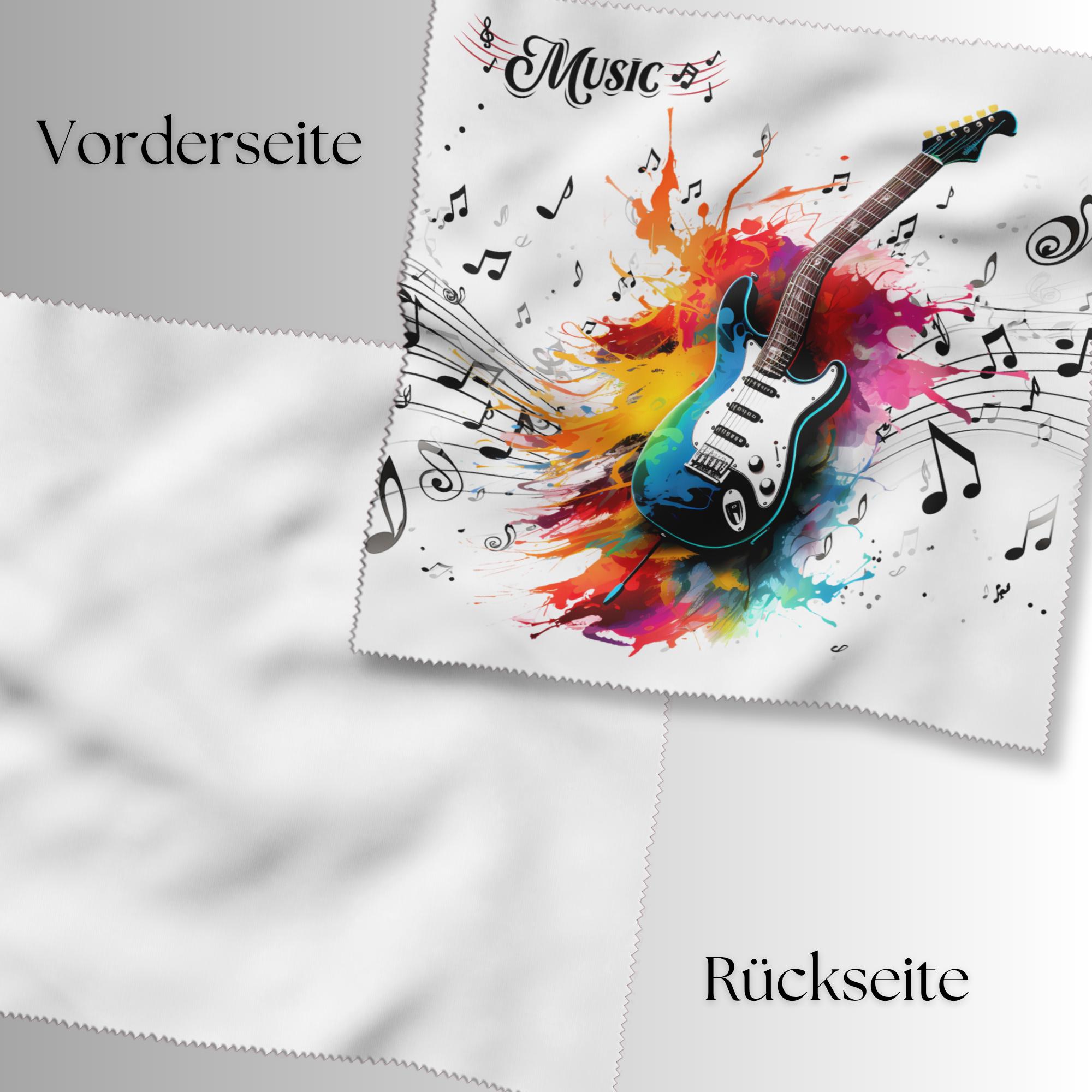 Brillenputztuch Gitarre bedrucktes Mikrofasertuch für Brillen Tuch für Displays Geschenk Musiker Mitbringsel Gitarrenspieler #MC14
