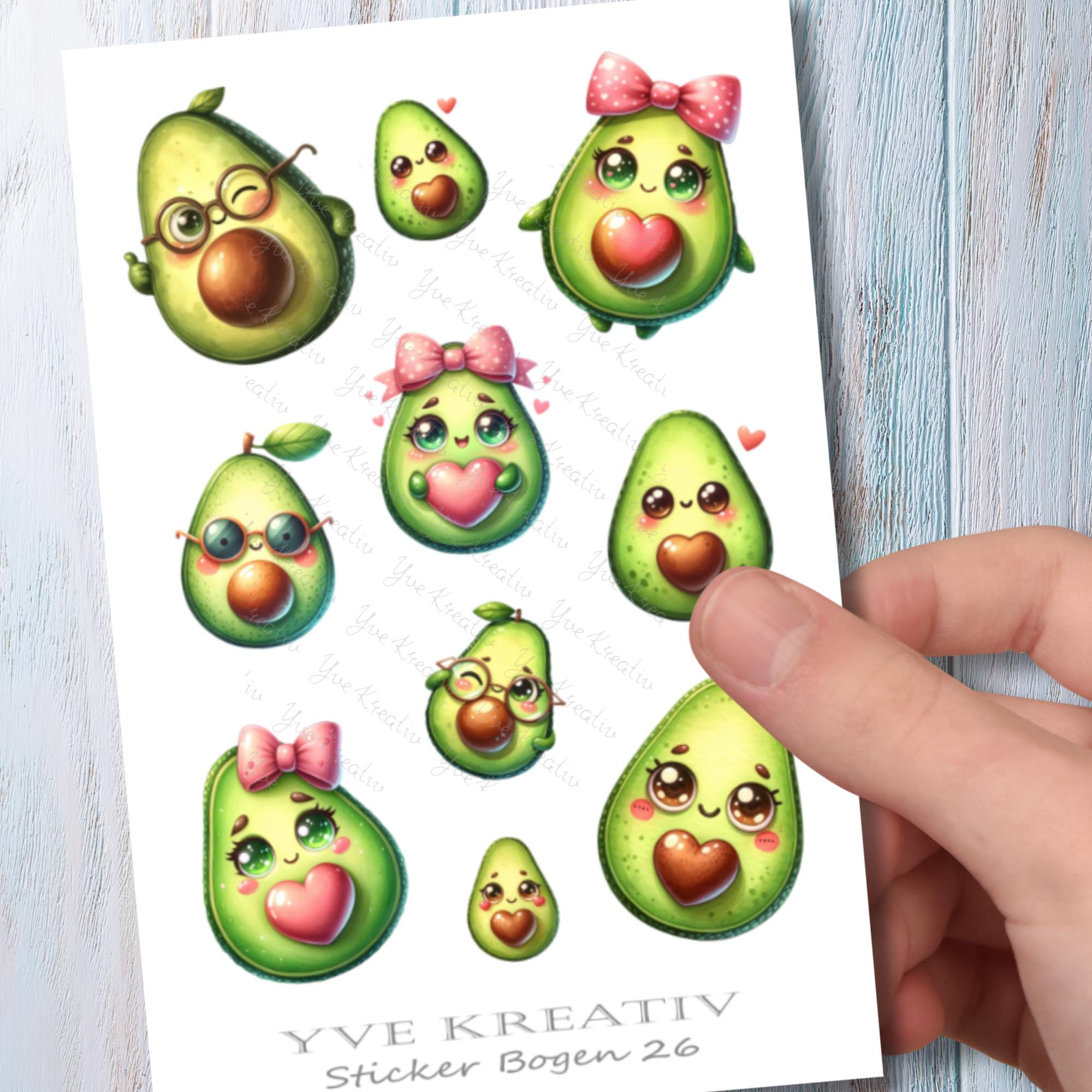 2 Stickerbogen SET lustige Avocado Aufkleber witzige Sticker | Sticker Set zur Auswahl in Weiß - Transparent - Matt - Glanz #SBA6 2 Stickerbogen SET lustige Avocado Aufkleber witzige Sticker | Sticker Set zur Auswahl in Weiß - Transparent - Matt - Glanz #SBA6
