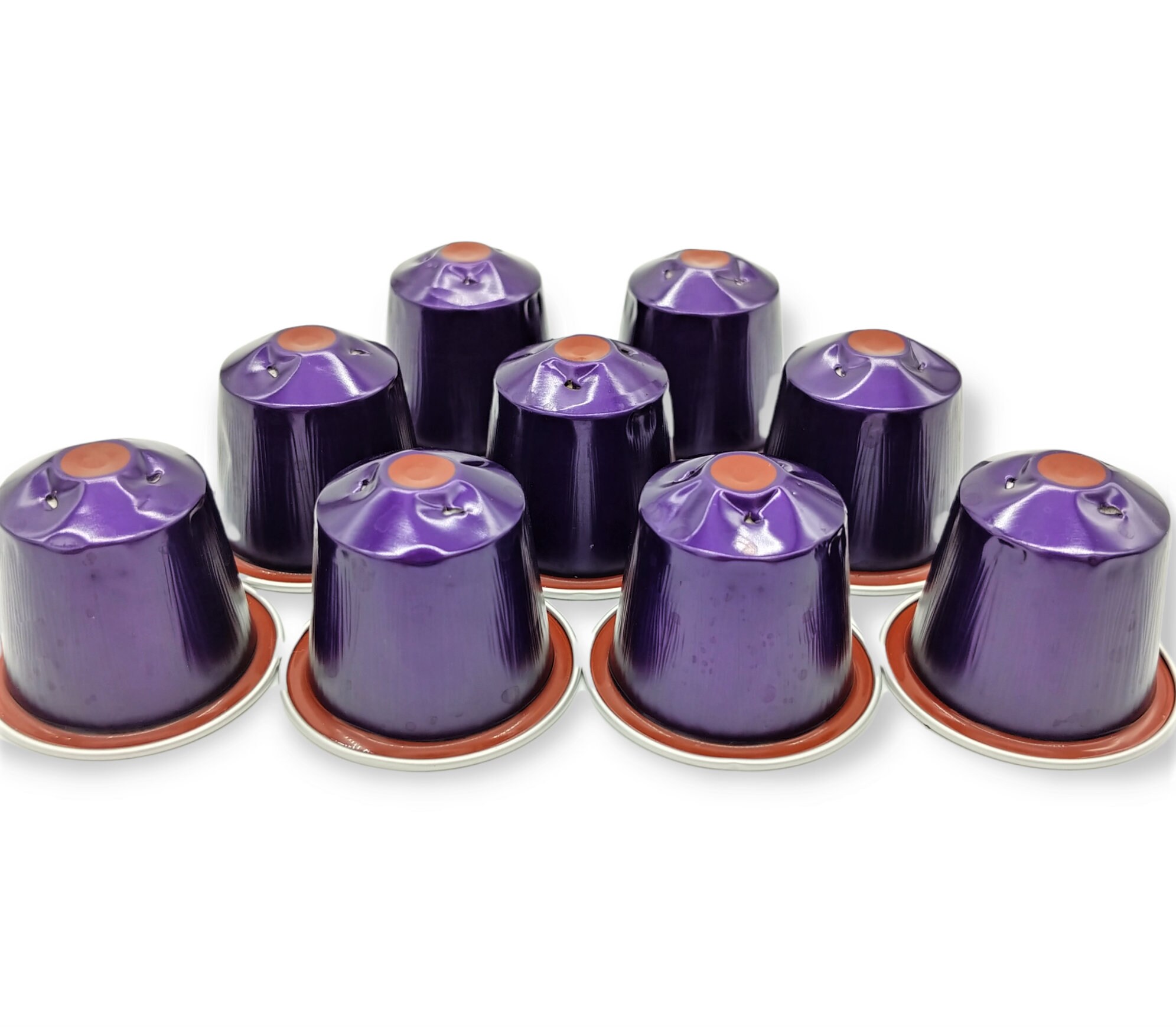 10 leere Kaffeekapseln Farbe : lila mit rot  #KNS
