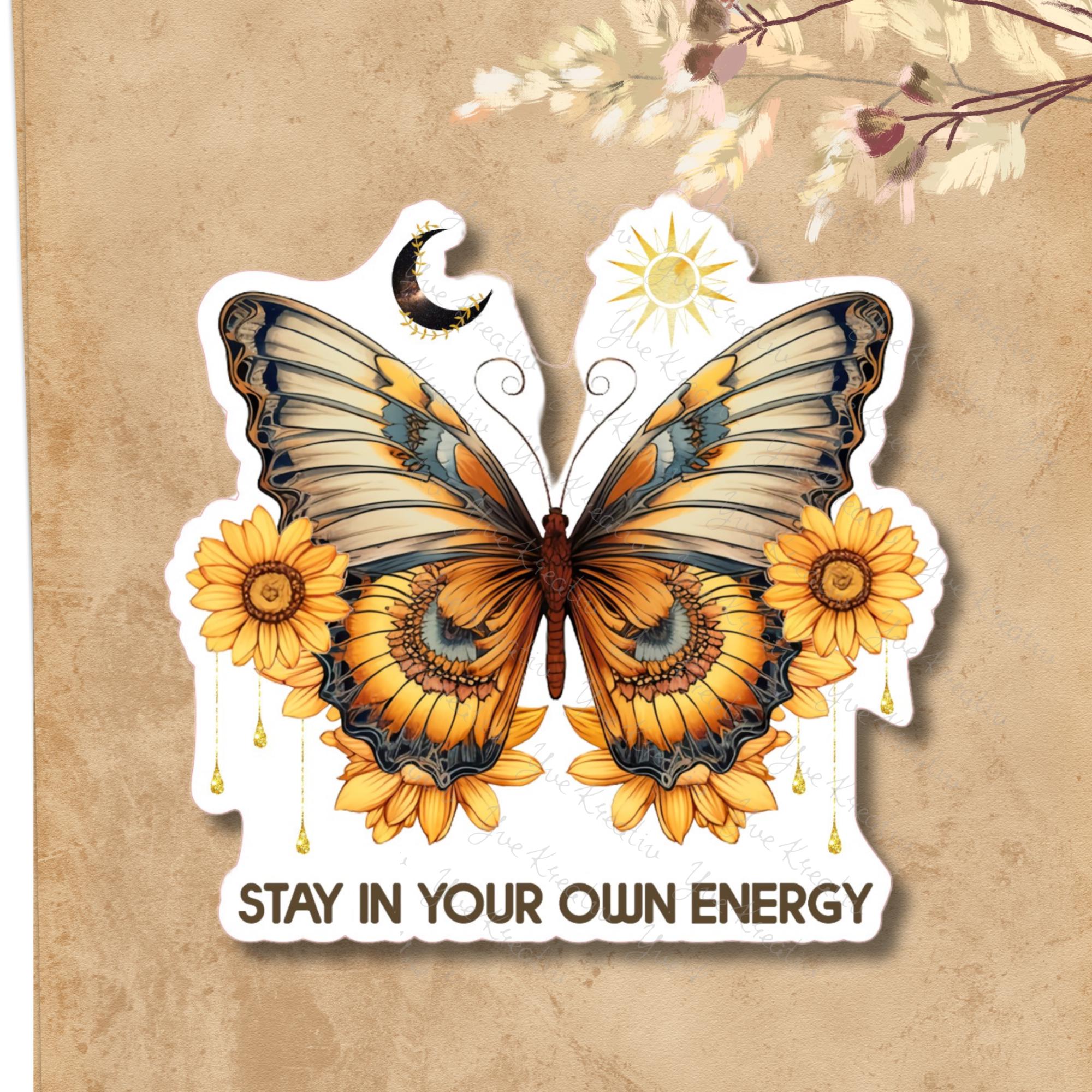 Kofferaufkleber, Geschenkaufkleber, Aufkleber Motivation, großer Schmetterling Sticker I zur Auswahl in Weiß oder Transparent  #SEG8