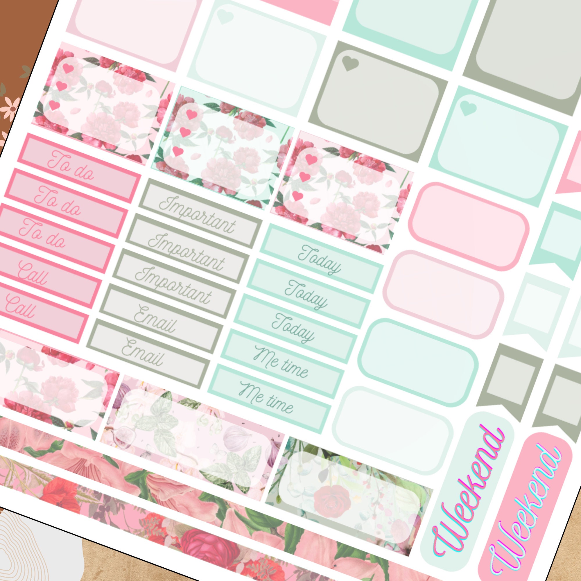 Sticker Planer | über 50 Aufkleber Sticker Bogen Set Stickerbogen  -  Wochenplaner Kalender Bullet Journaling  #SBA5