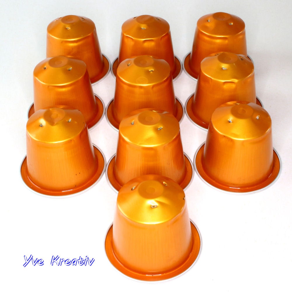 10 leere Kaffeekapseln Farbe : orange  #KNS