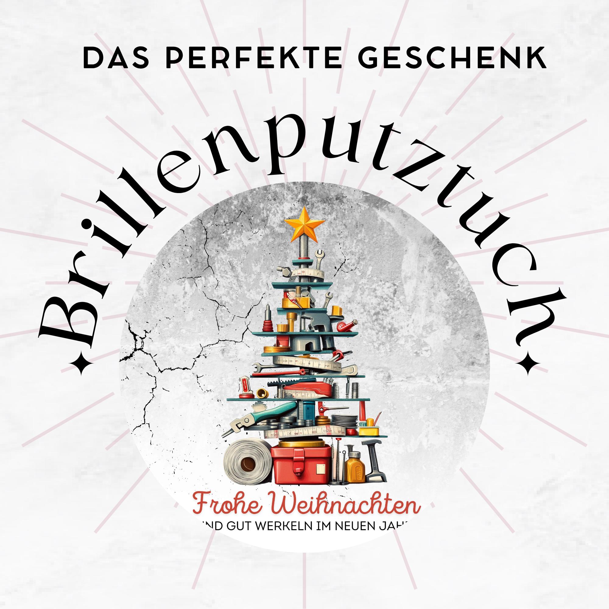 Brillenputztuch Tannenbaum Weihnachten Wichtelgeschenk Handwerker Geschenk bedrucktes Mikrofasertuch für Brillen Display Handy #WE22