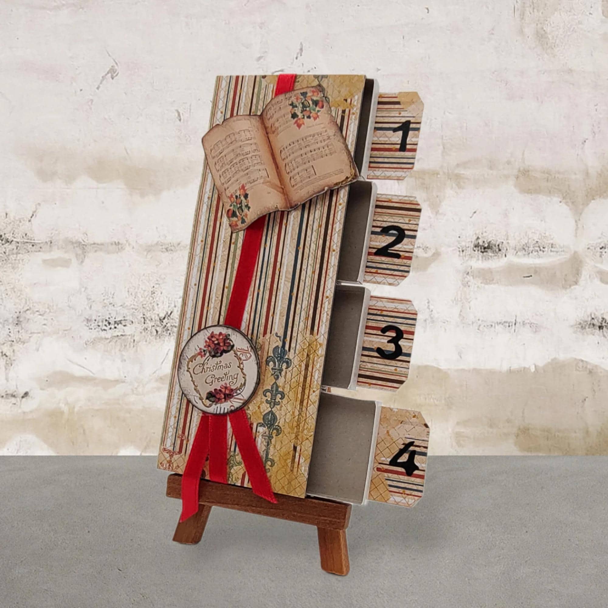 Adventskalender zum Befüllen aus 4 Streichholzschachteln Upcycling kleine Adventsgeschenke Geldgeschenk Weihnachten Mitbringsel #627796305