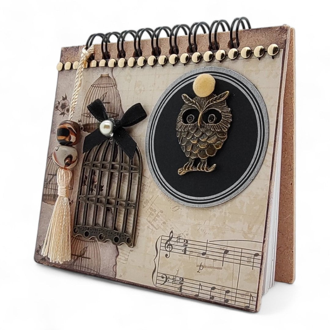 Notizbuch Notizblock kleines Ringbuch Block Schreibblock Zettelblock Abreisblock - Motiv Eule  #1670041819
