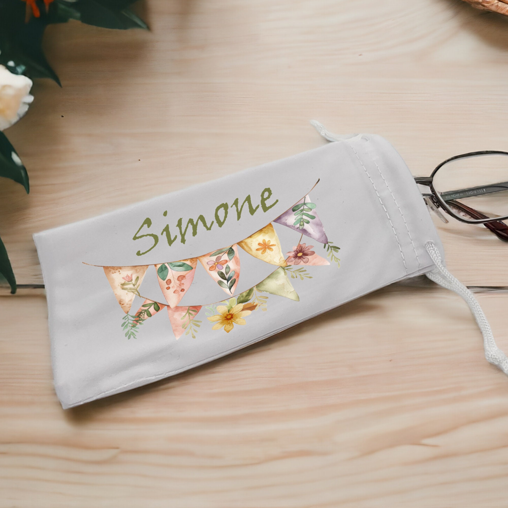 Brillenetui personalisiert mit Namen, Tasche für Brillen, Brillentasche, Microfasertasche, Stoff Etui, Sonnenbrillen Hülle, Brillenetui  #BE