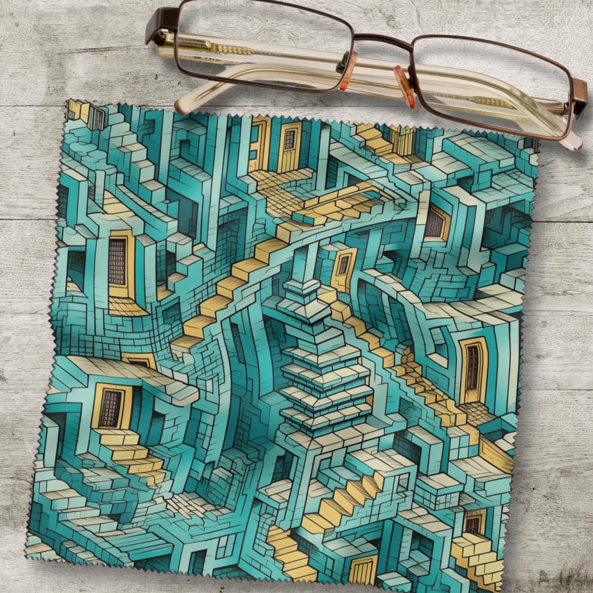 Brillenputztuch Op-Art bedrucktes Mikrofasertuch für Brille Sonnenbrille Displays Handyputztuch Brillentuch Mikrofaser #AL74