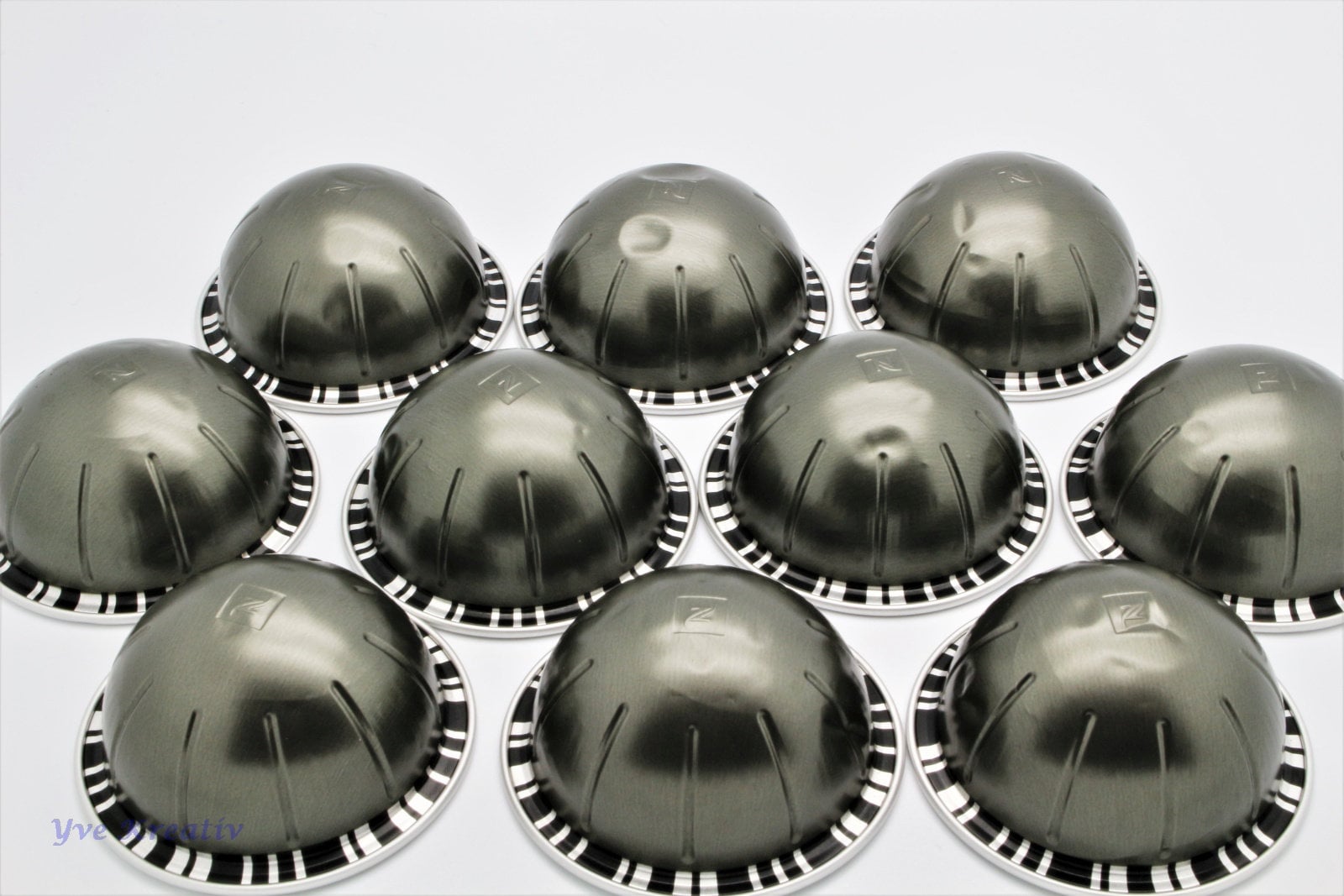 10 leere GROßE Kaffeekapseln Farbe : antrazit  #KVS