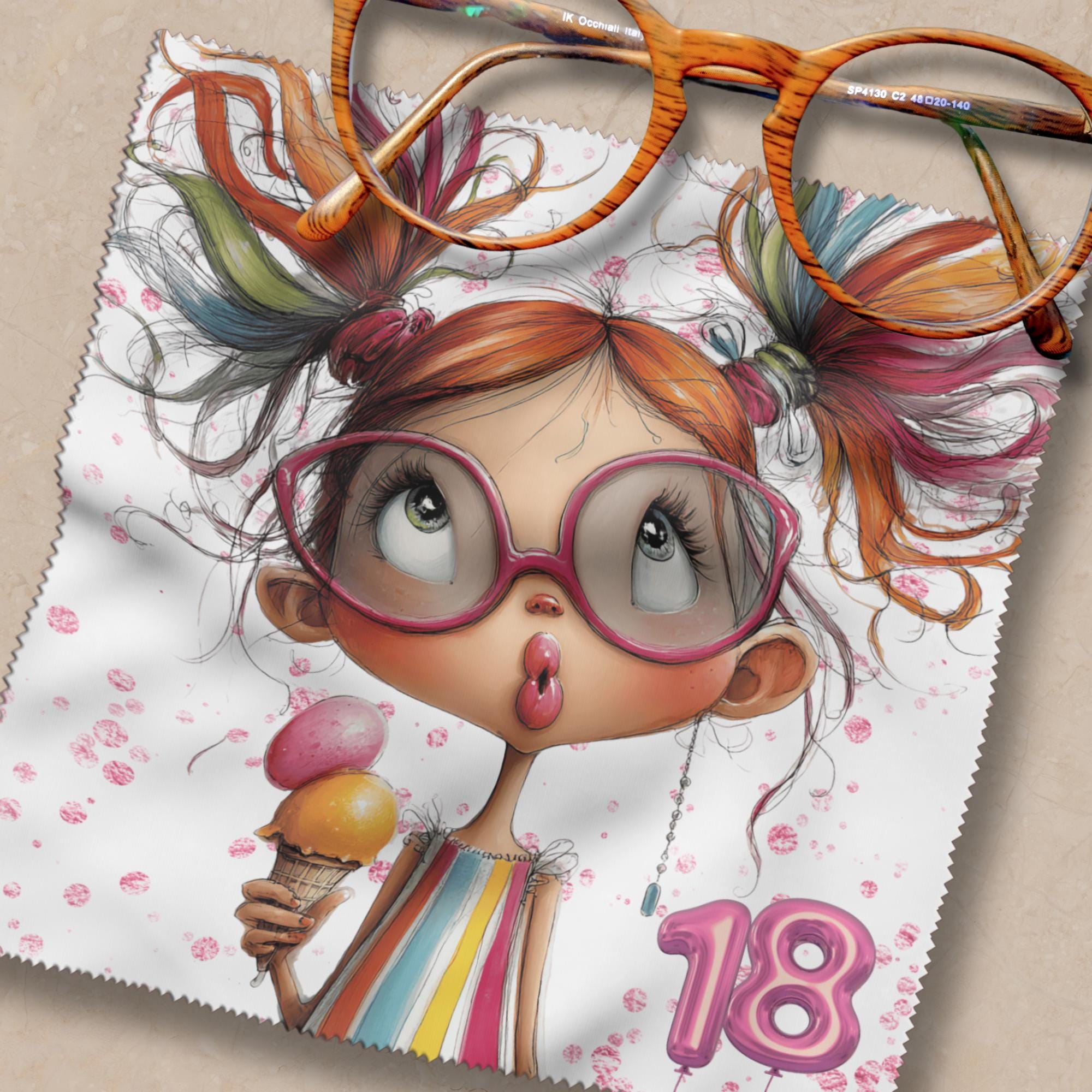 Brillenputztuch 18. Geburtstag Mädchen bedrucktes Mikrofasertuch für Brille Sonnenbrille Displays Handyputztuch Brillentuch Mikrofaser #AL85