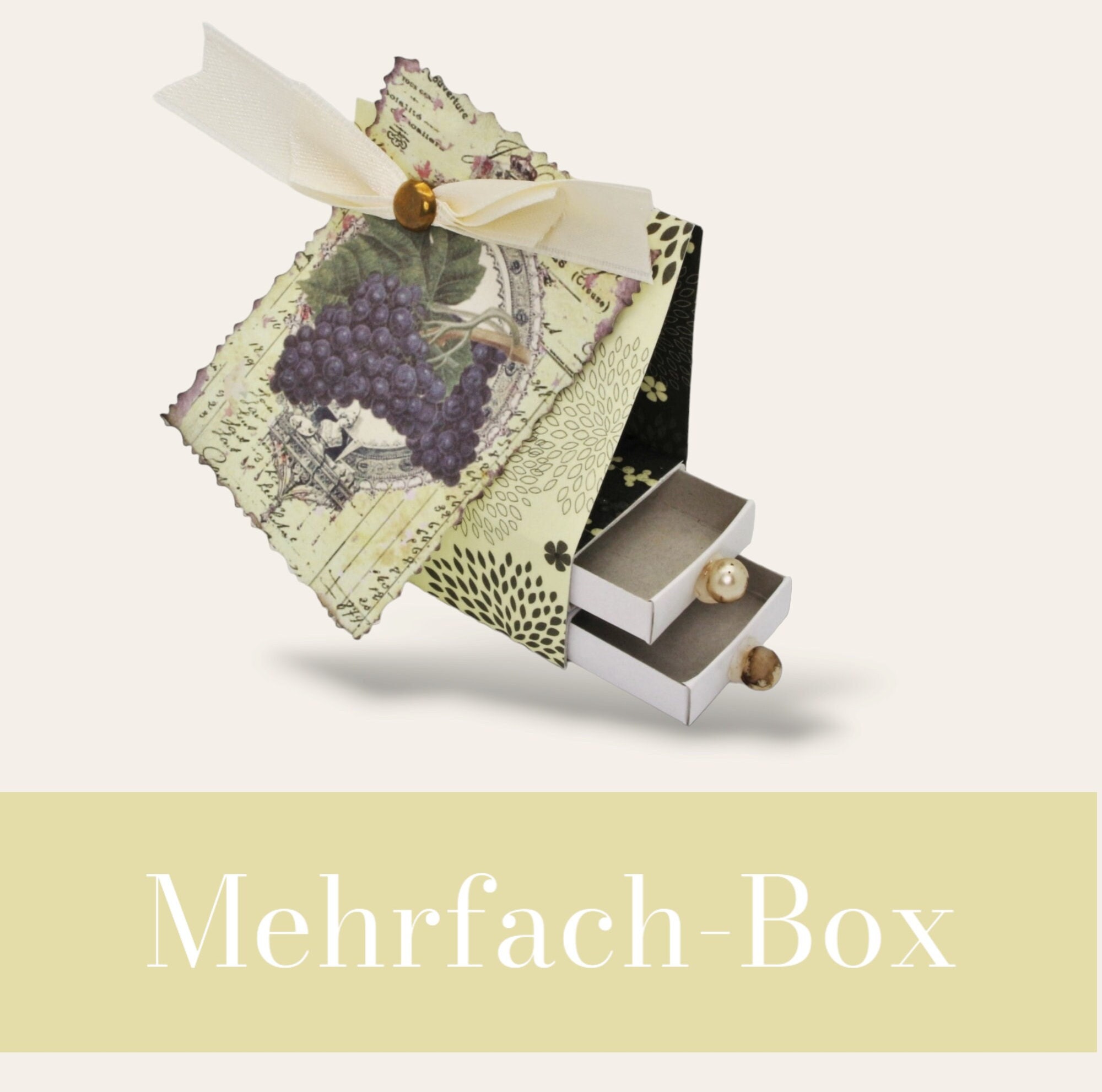 Kleine doppelt Schachtel, verzierte Streichholzschachtel als originelle Geschenkverpackung für Geld, Gutscheine und mehr