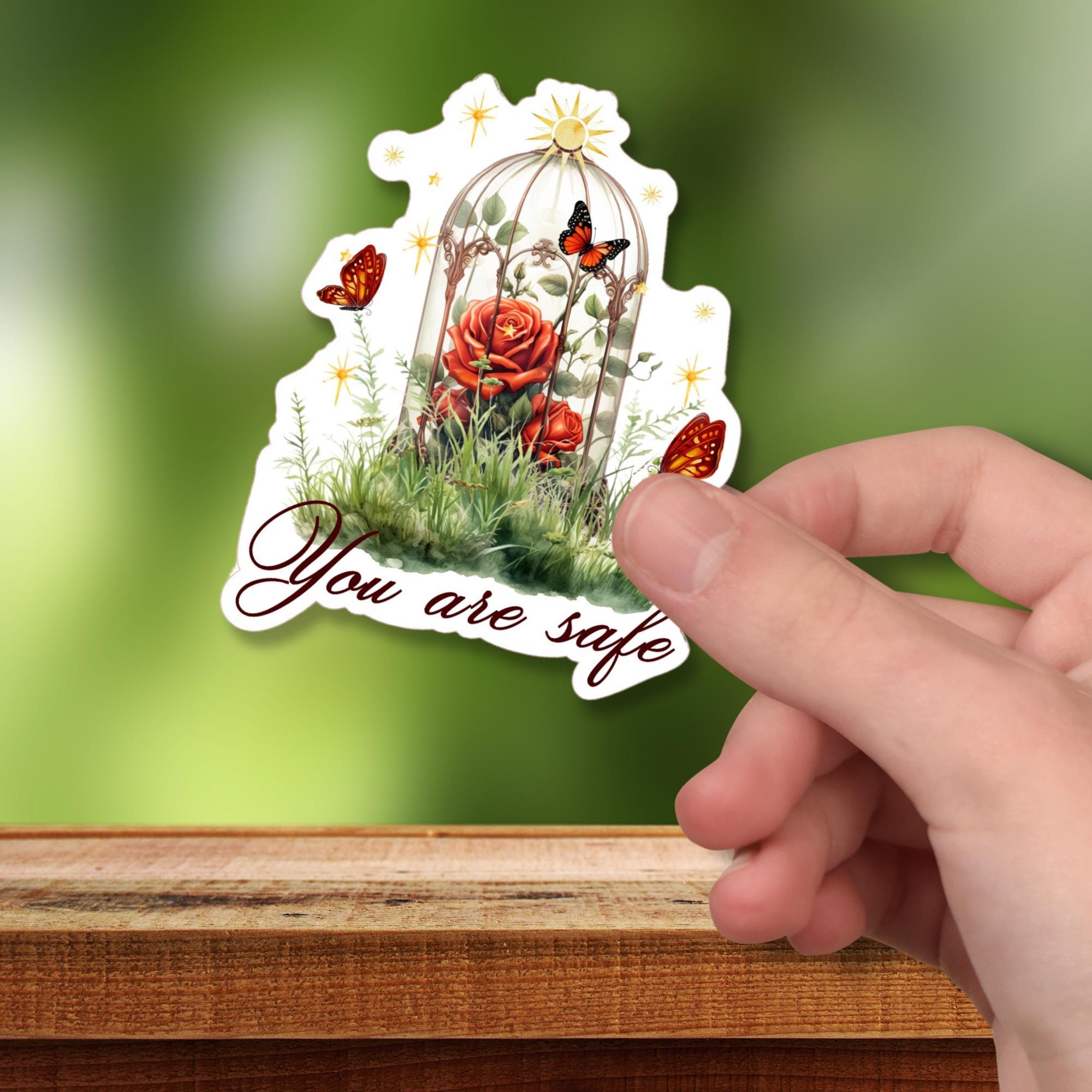Kofferaufkleber, Geschenkaufkleber, Aufkleber Motivation, großer Blumen Sticker I zur Auswahl in Weiß oder Transparent  #SEG8