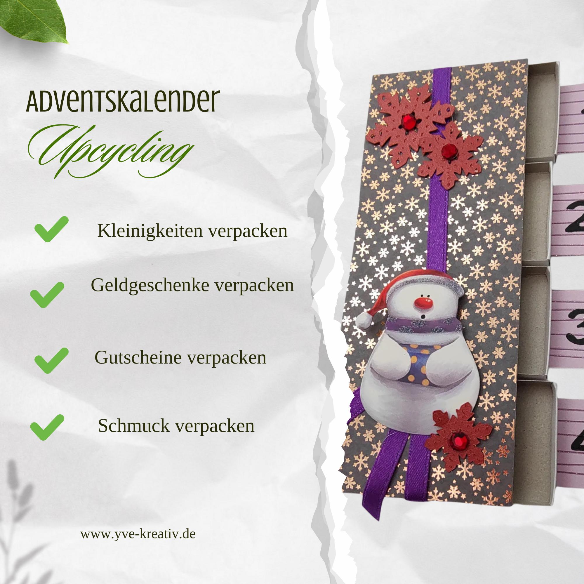 Adventskalender zum Befüllen aus 4 Streichholzschachteln Upcycling kleine Adventsgeschenke Geldgeschenk Weihnachten Mitbringsel #613960872