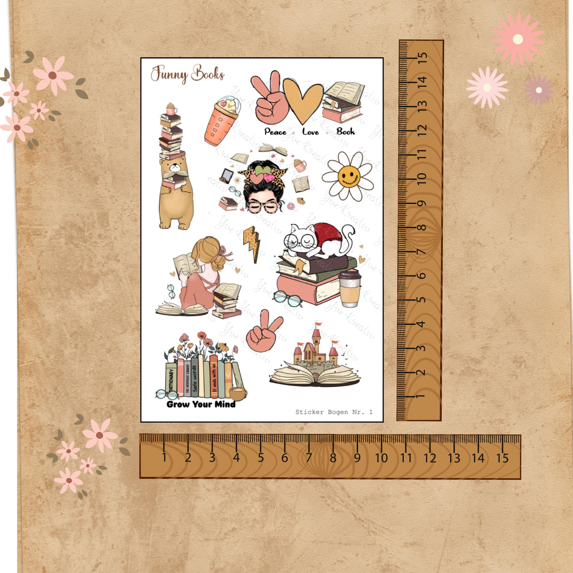Aufkleber Love Books Stickerbogen Bücher für Leseratten Sticker Set - 3 Bögen zur Auswahl in Weiß - Transparent - Matt - Glanz #SBA6 Aufkleber Love Books Stickerbogen Bücher für Leseratten Sticker Set - 3 Bögen zur Auswahl in Weiß - Transparent - Matt - Glanz #SBA6