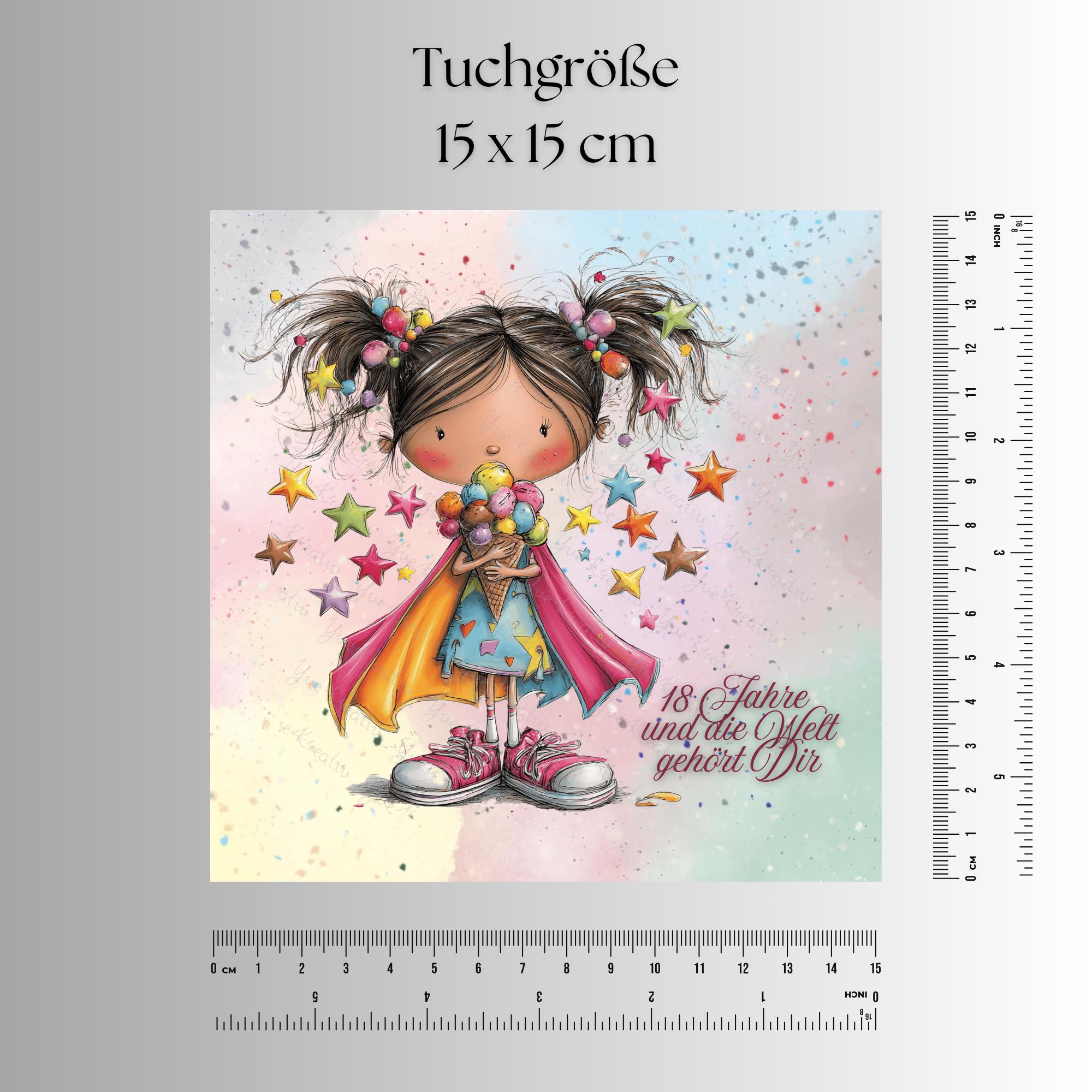 Brillenputztuch 18. Geburtstag Mädchen bedrucktes Mikrofasertuch für Brille Sonnenbrille Displays Handyputztuch Brillentuch Mikrofaser #AL86