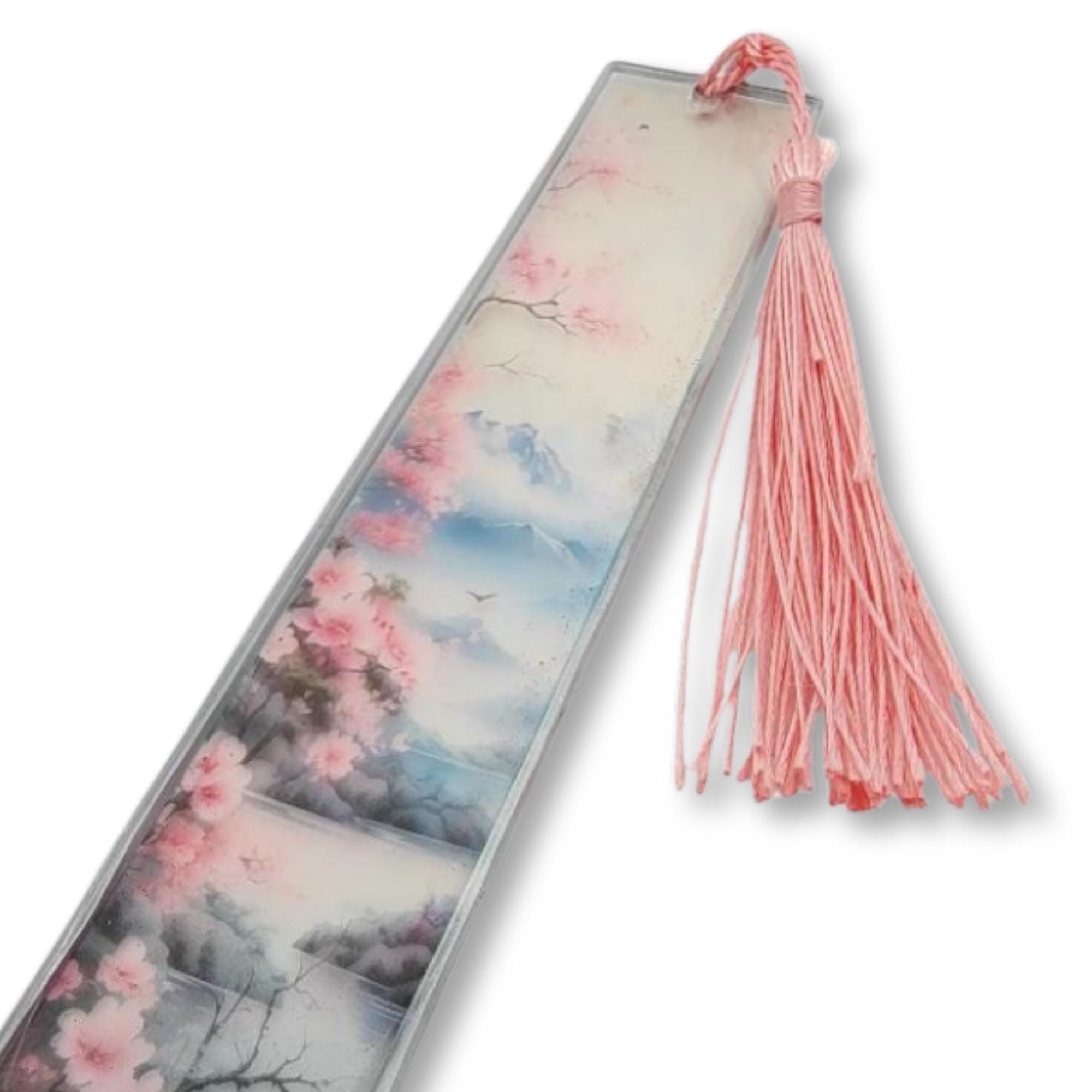 Lesezeichen aus Epoxidharz Motiv Kirschblüte Geschenk Geburtstag Mitbringsel zum Buchgeschenk Geschenkidee Buchzeichen transparent #LEEPOX