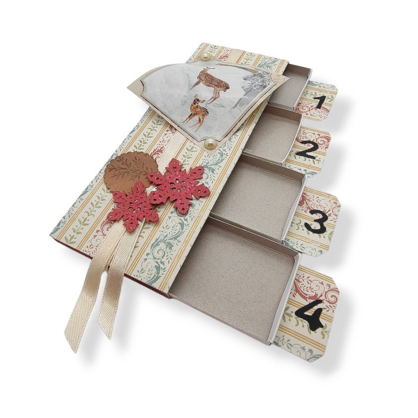 Adventskalender zum Befüllen aus 4 Streichholzschachteln