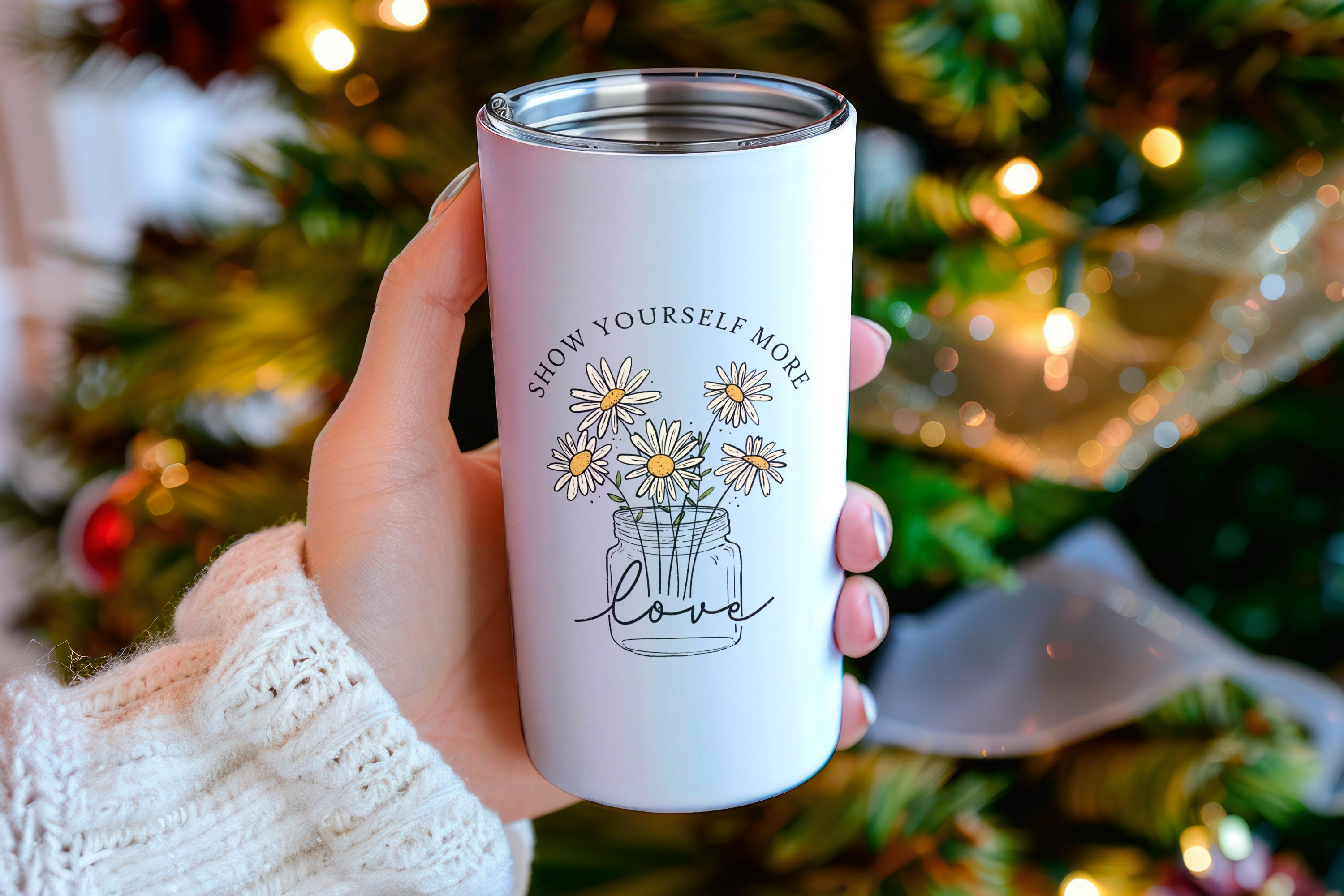 Kofferaufkleber, Geschenkaufkleber, Aufkleber Motivation, großer Blumen Sticker I zur Auswahl in Weiß oder Transparent  #SEG8