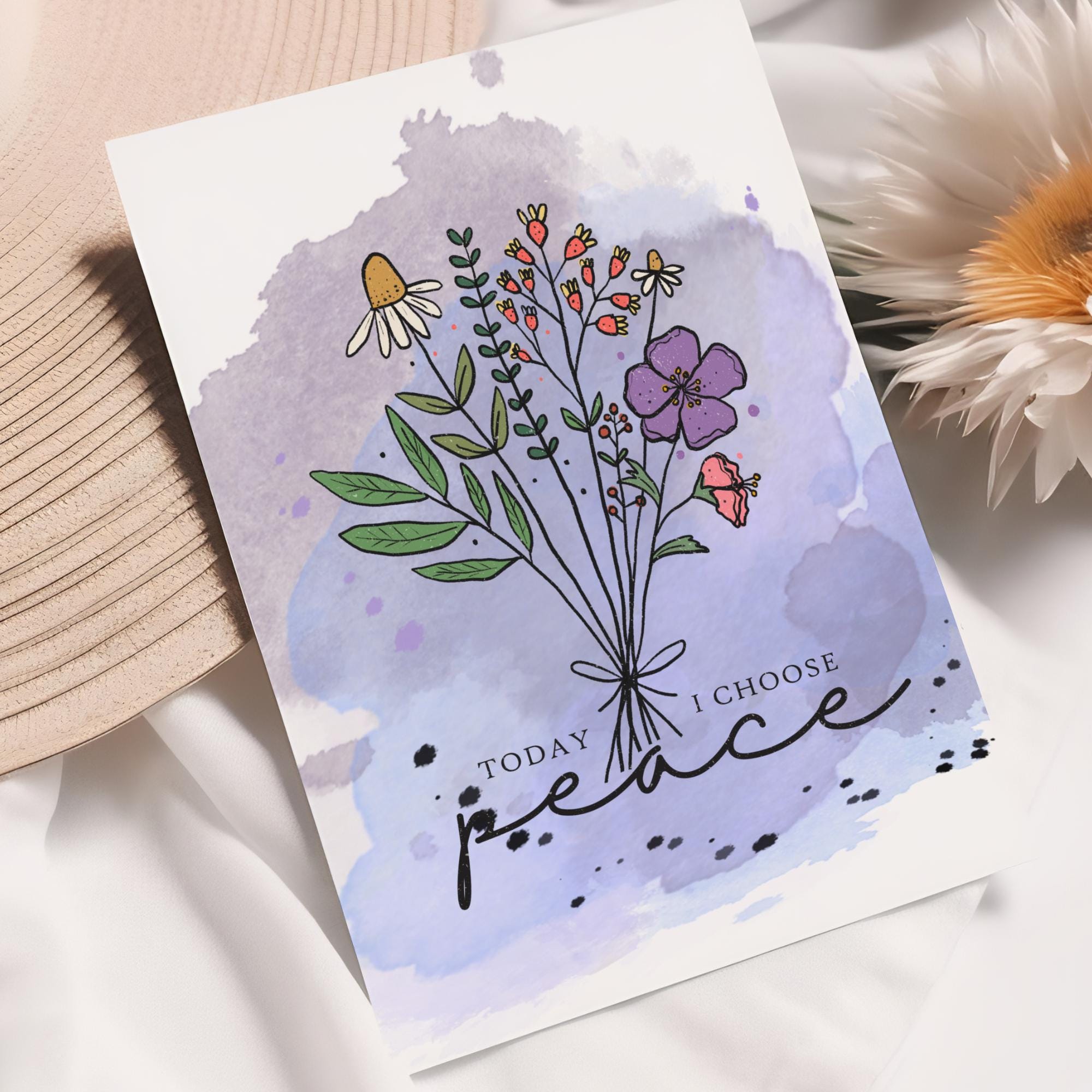 Postkarte Peace Grußkarte Karte Geburtstag Motivation Aufmunterung Mitbringsel Freundin #PLS