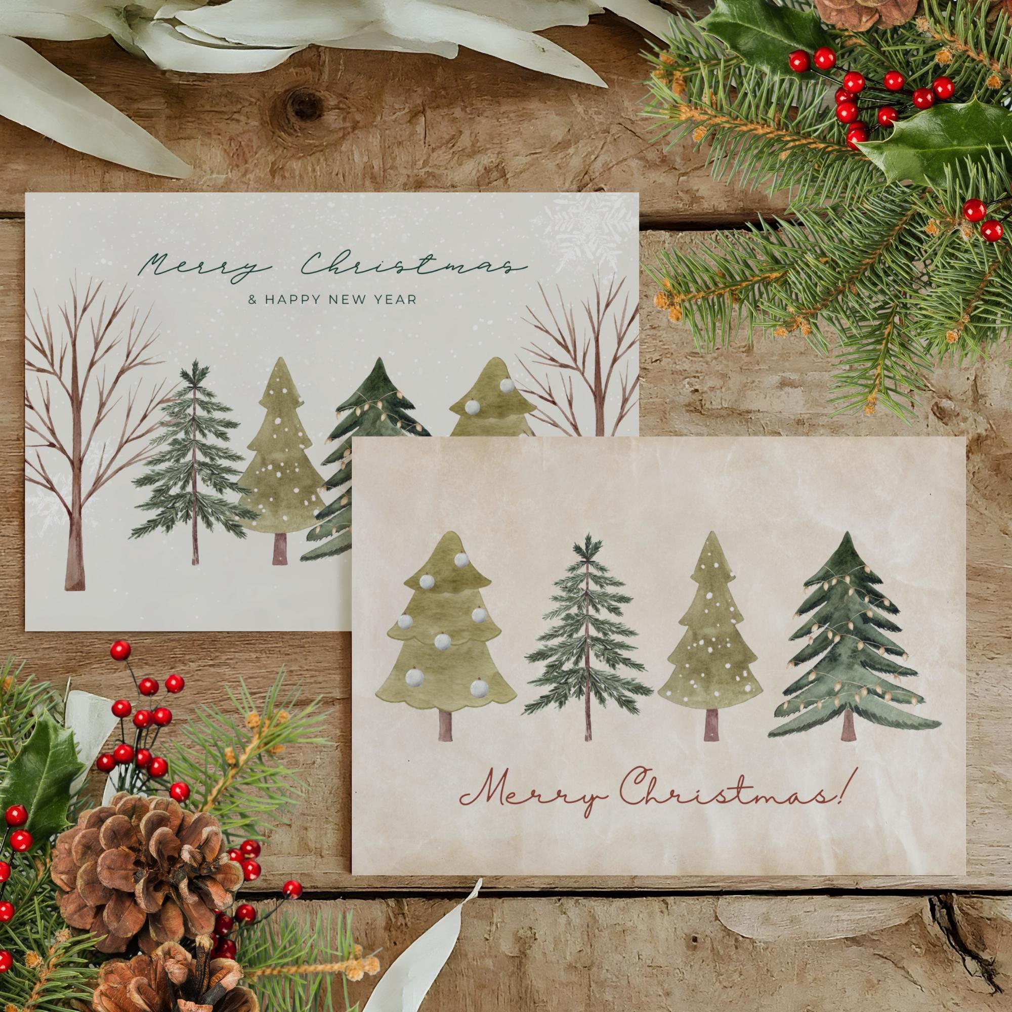Weihnachtskarte Postkarte Weihnachten 2 Kartenmotive zur Auswahl, Geschenkkarte, Weihnachtsgruß, Grußkarte  #PLS