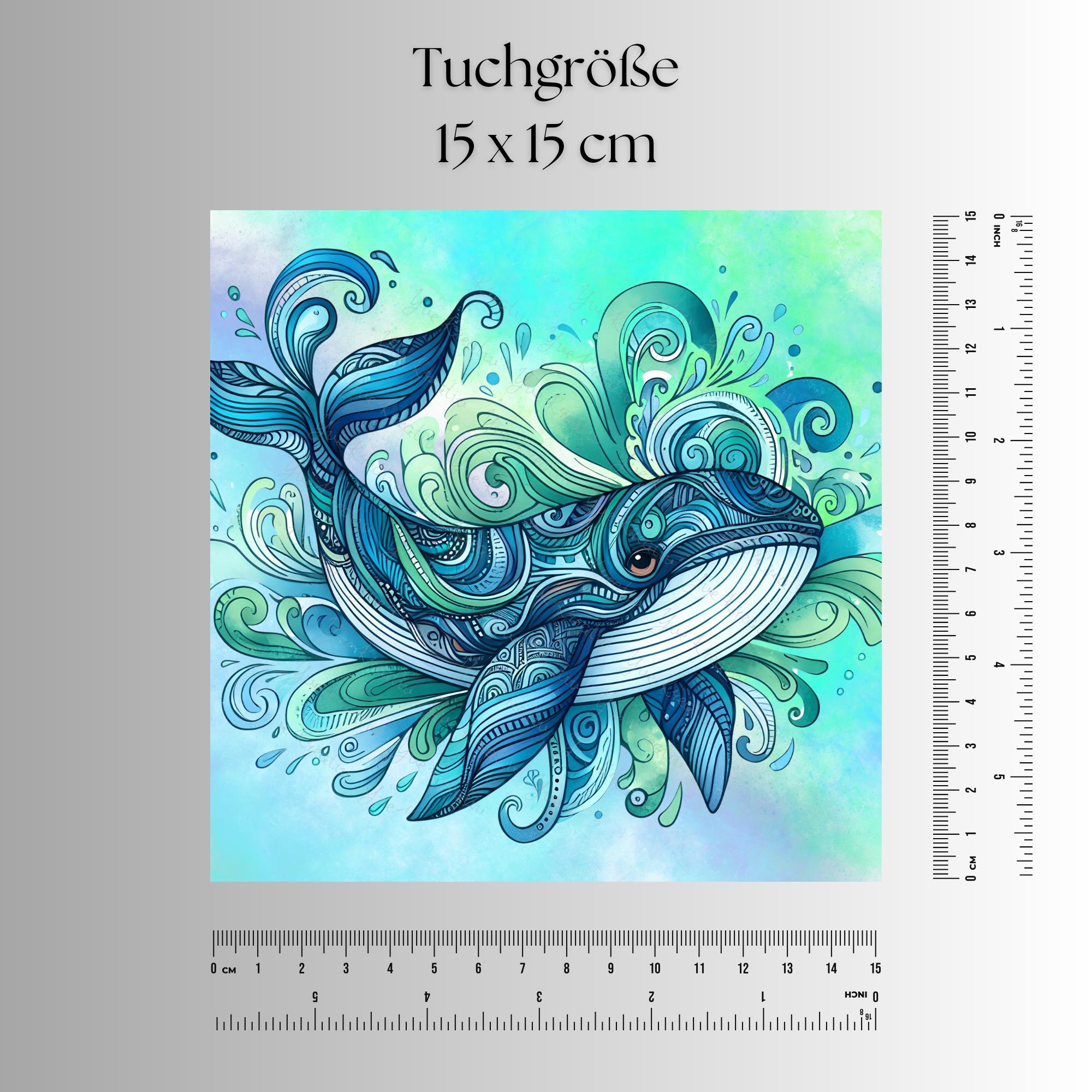 Brillenputztuch Wal bedrucktes Mikrofasertuch für Sonnenbrille Displays Geschenk Geburtstag Maritim Reise Gutschein Urlaub Mitbringsel #TI75