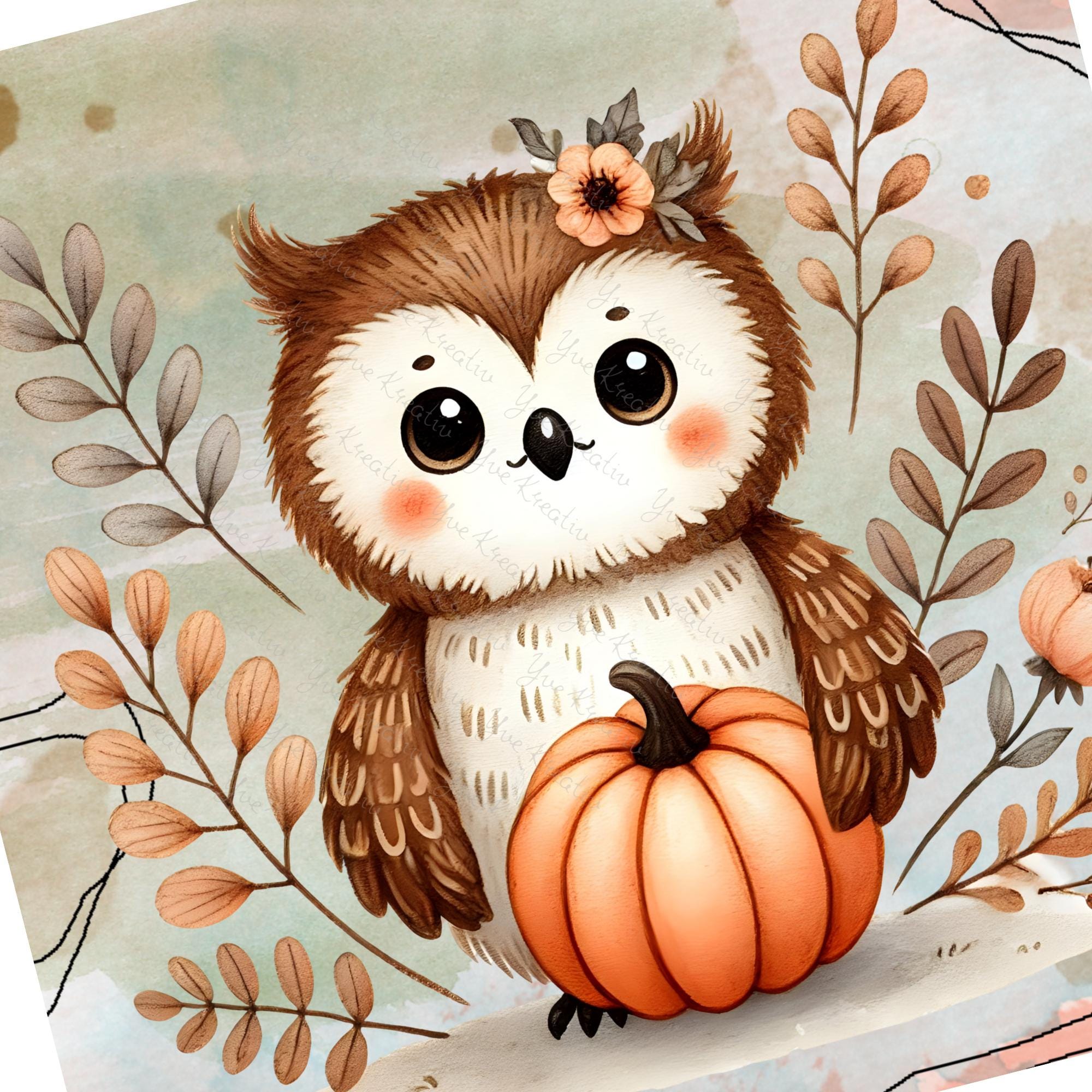 Brillenputztuch Herbst Eule bedrucktes Mikrofasertuch für Sonnenbrille Displays Handy Uhu Geschenk Halloween Mitbringsel #TI167