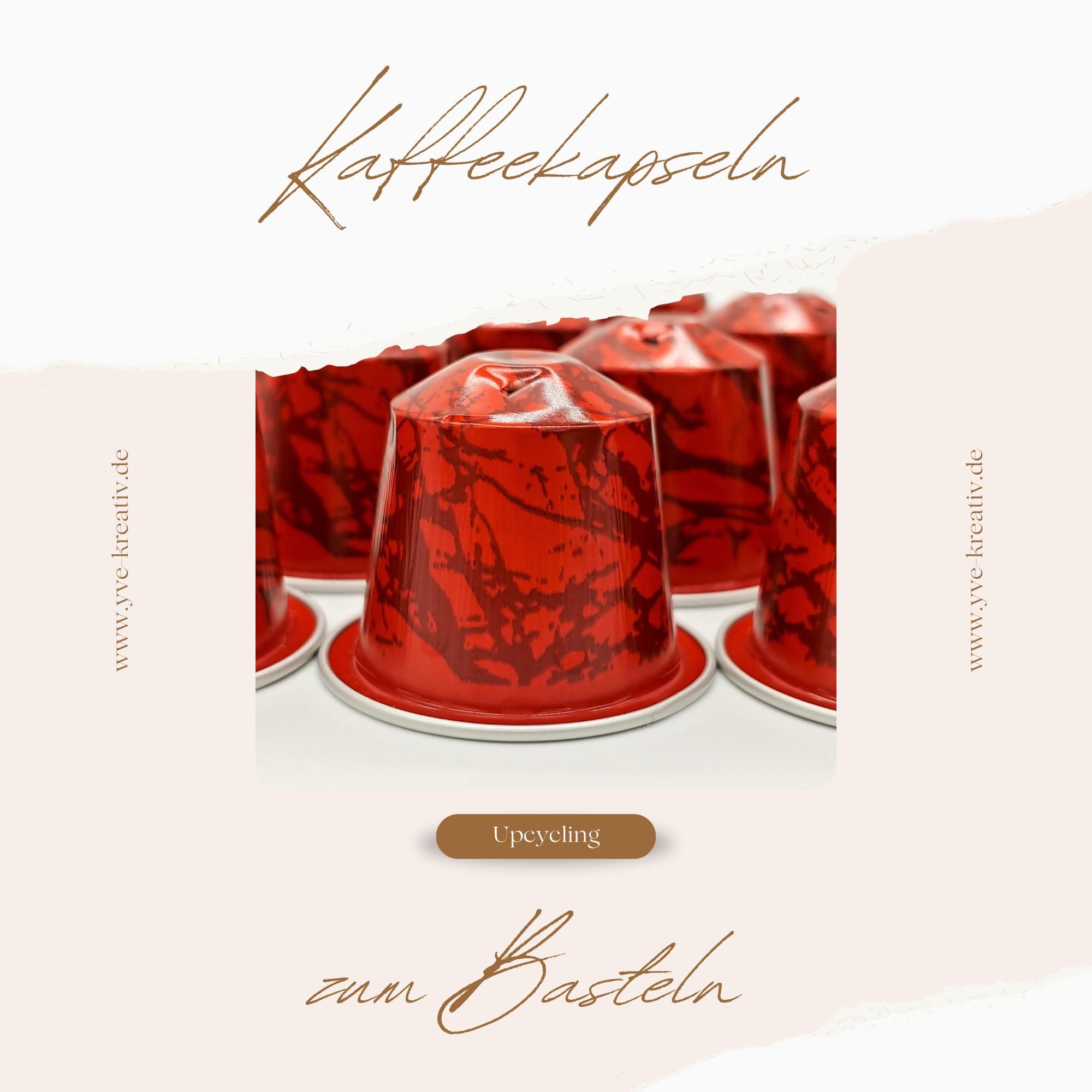10 leere Kaffeekapseln Farbe rot "marmoriert" zum Basteln Gestalten Bastelmaterial DIY Schmuckherstellung Zubehör #KNS 10 leere Kaffeekapseln Farbe rot "marmoriert" zum Basteln Gestalten Bastelmaterial DIY Schmuckherstellung Zubehör #KNS