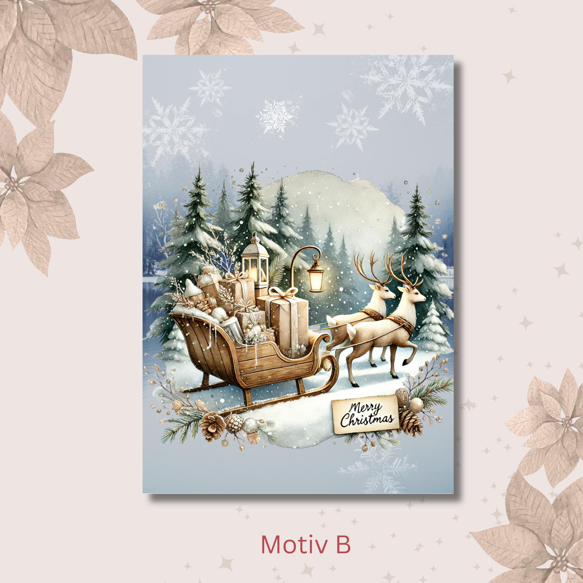 Weihnachtskarte, 2 Kartenmotive zur Auswahl, Postkarte, Grußkarte, Geschenkkarte, Weihnachtsgruß  #PHO
