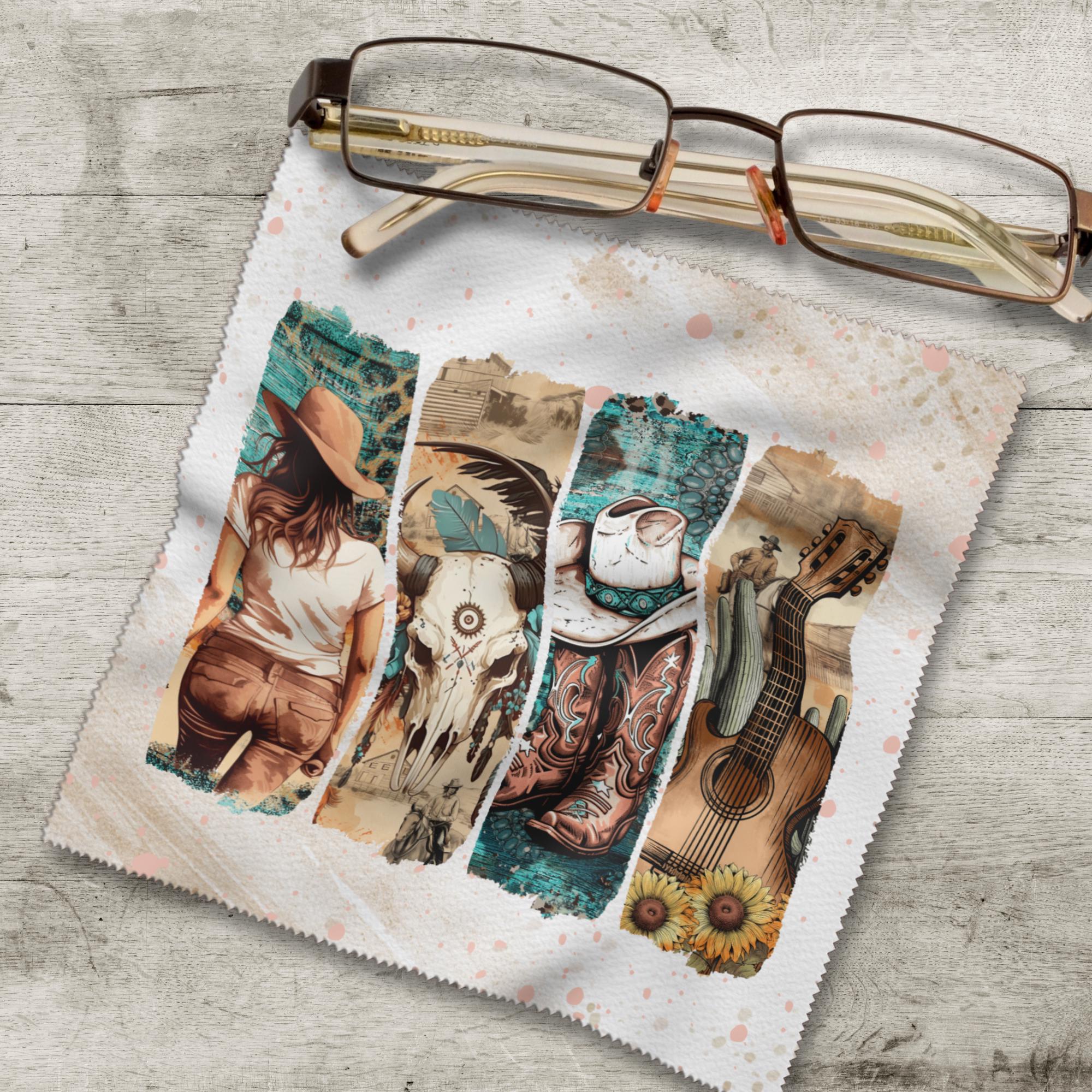 Brillenputztuch Western Look Cowboy Cowgirl bedrucktes Mikrofasertuch für Brillen Tuch für Displays Objektive #AL48 Brillenputztuch Western Look Cowboy Cowgirl bedrucktes Mikrofasertuch für Brillen Tuch für Displays Objektive #AL48