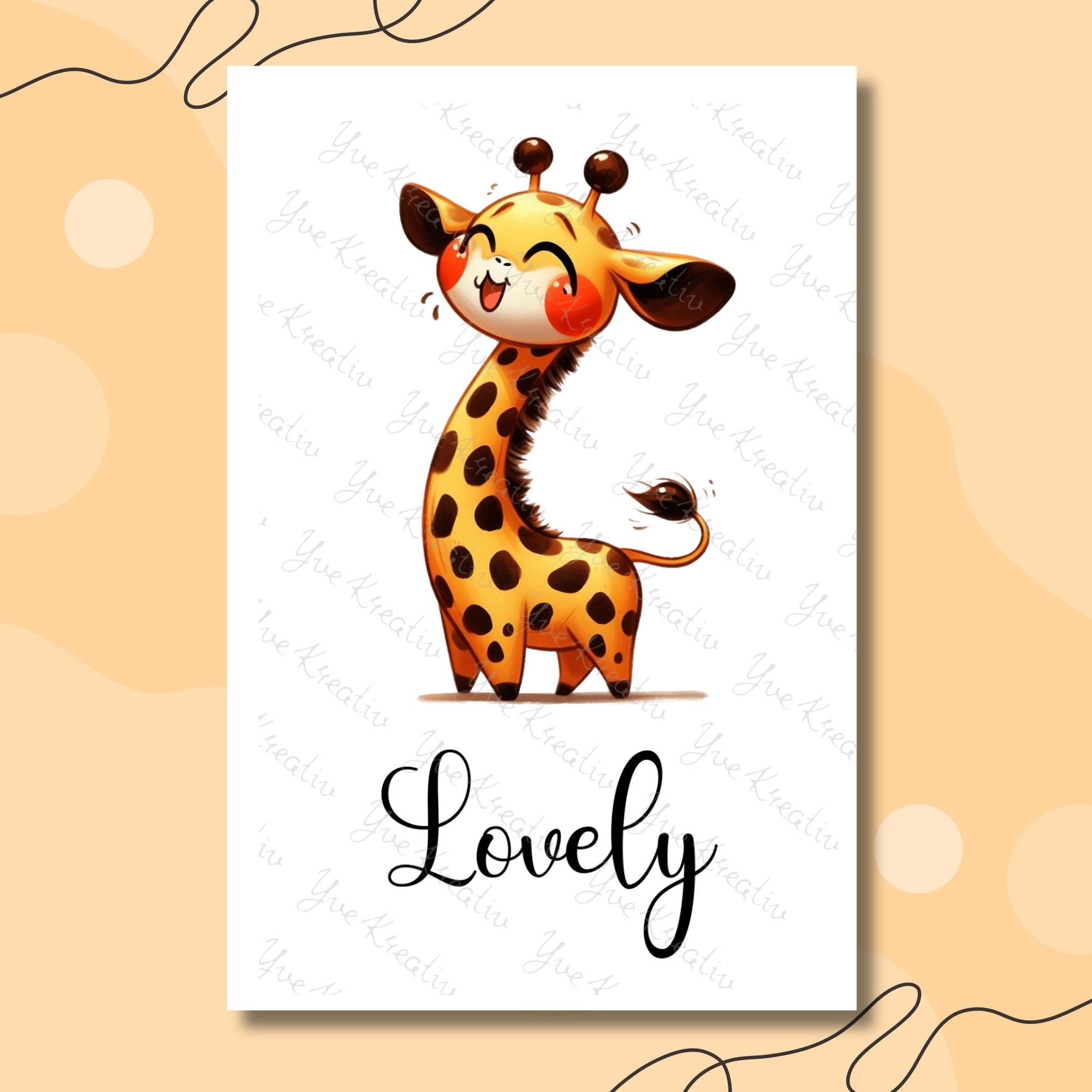 Postkarte, Grußkarte, Karte zum Geburtstag I Crazy, Funny, Lovely, Giraffe
