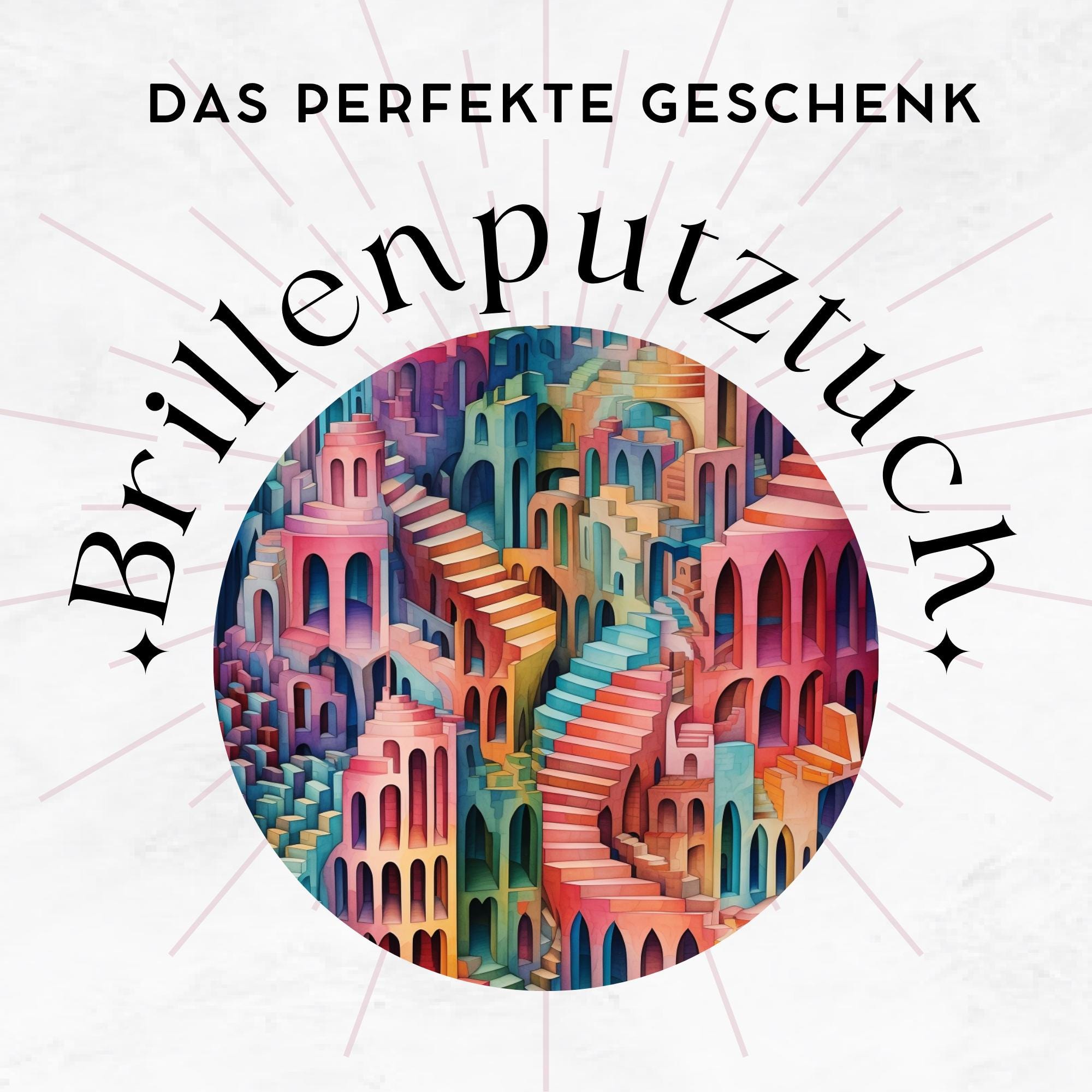 Brillenputztuch Op-Art bedrucktes Mikrofasertuch für Brille Sonnenbrille Displays Handyputztuch Brillentuch Mikrofaser #AL77