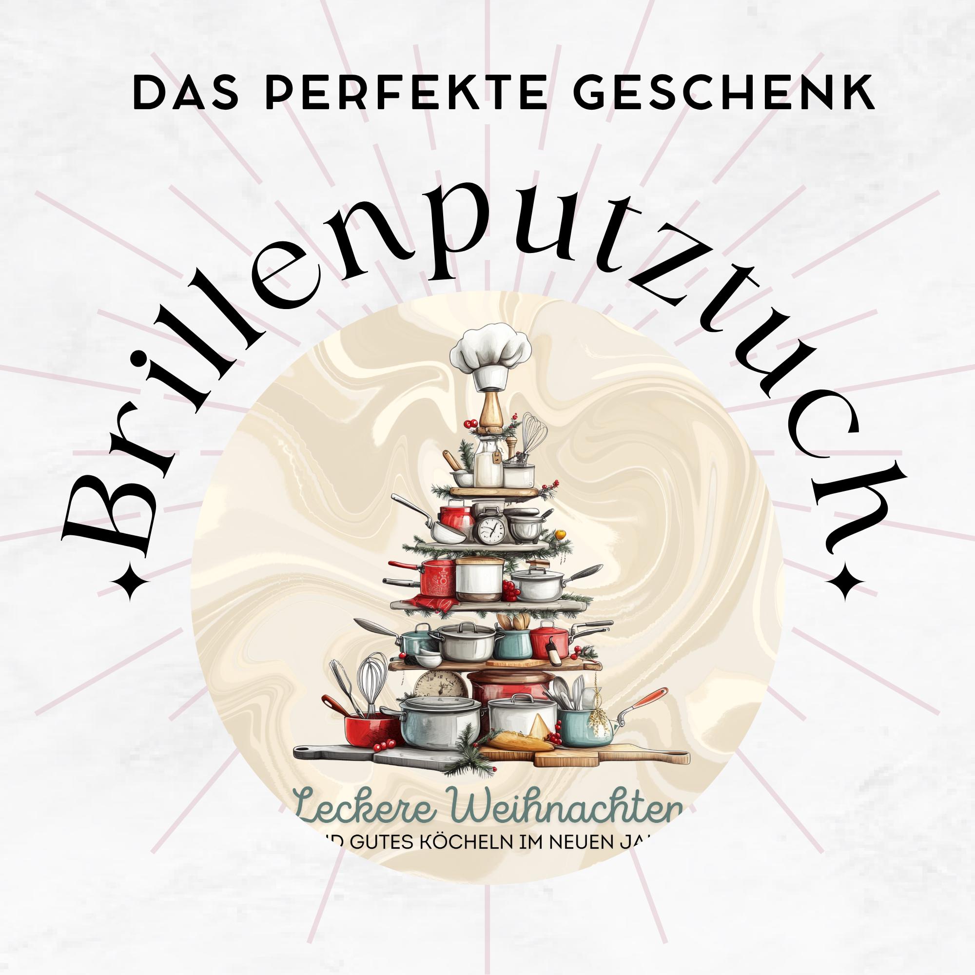 Brillenputztuch Tannenbaum Weihnachten Wichtelgeschenk Koch Geschenk Köchin bedrucktes Mikrofasertuch für Brillen Display Handy #WE21