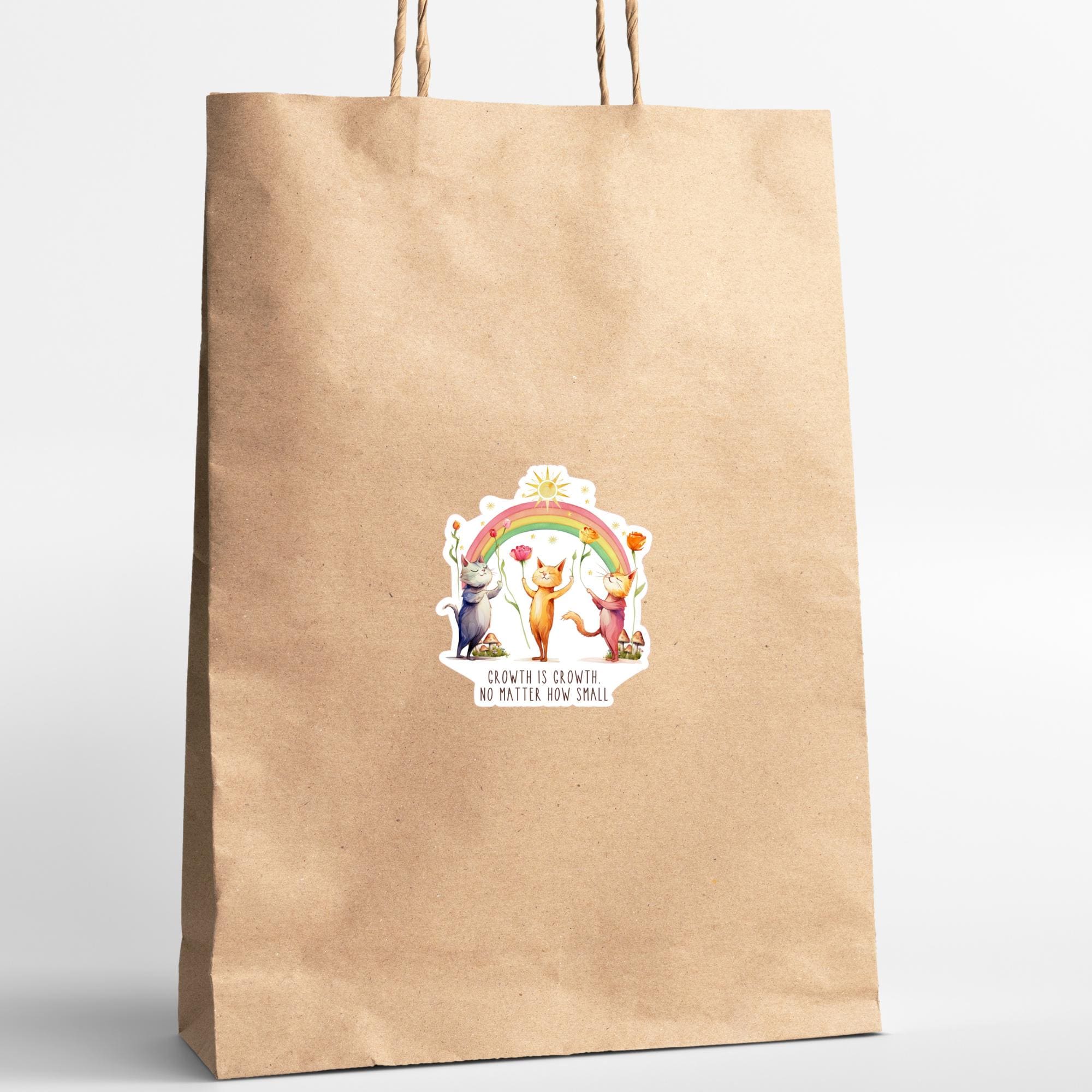 Kofferaufkleber, Geschenkaufkleber, Aufkleber Motivation, großer Katzen Regenbogen Sticker I zur Auswahl in Weiß oder Transparent  #SEG8