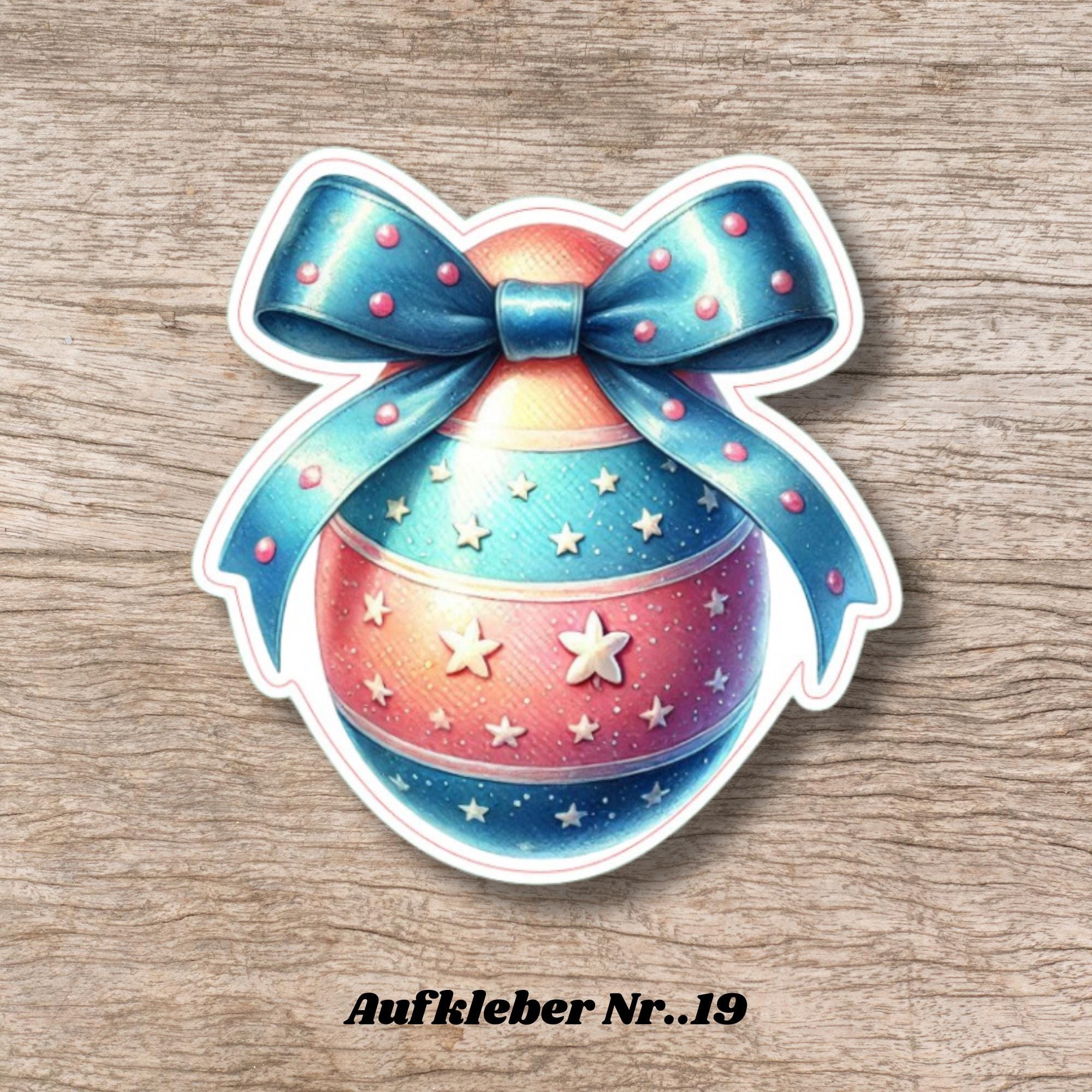 Aufkleber Ostern großer 8 cm Sticker Osterei Deko Osterfest Geschenkaufkleber Dekoei - zur Auswahl in Weiß oder Transparent  #SEG8