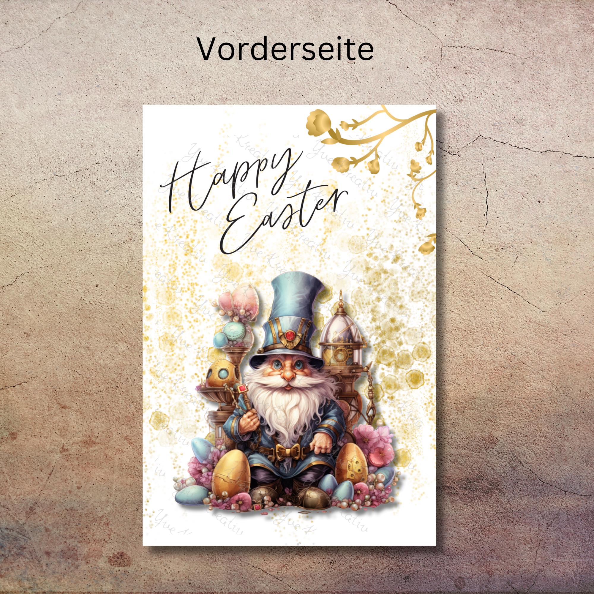 Karte zu Ostern, Postkarte, Glückwunschkarte, Grußkarte, Geschenkkarte auf DIN A6 Karte mit Glanzoberfläche #PHO