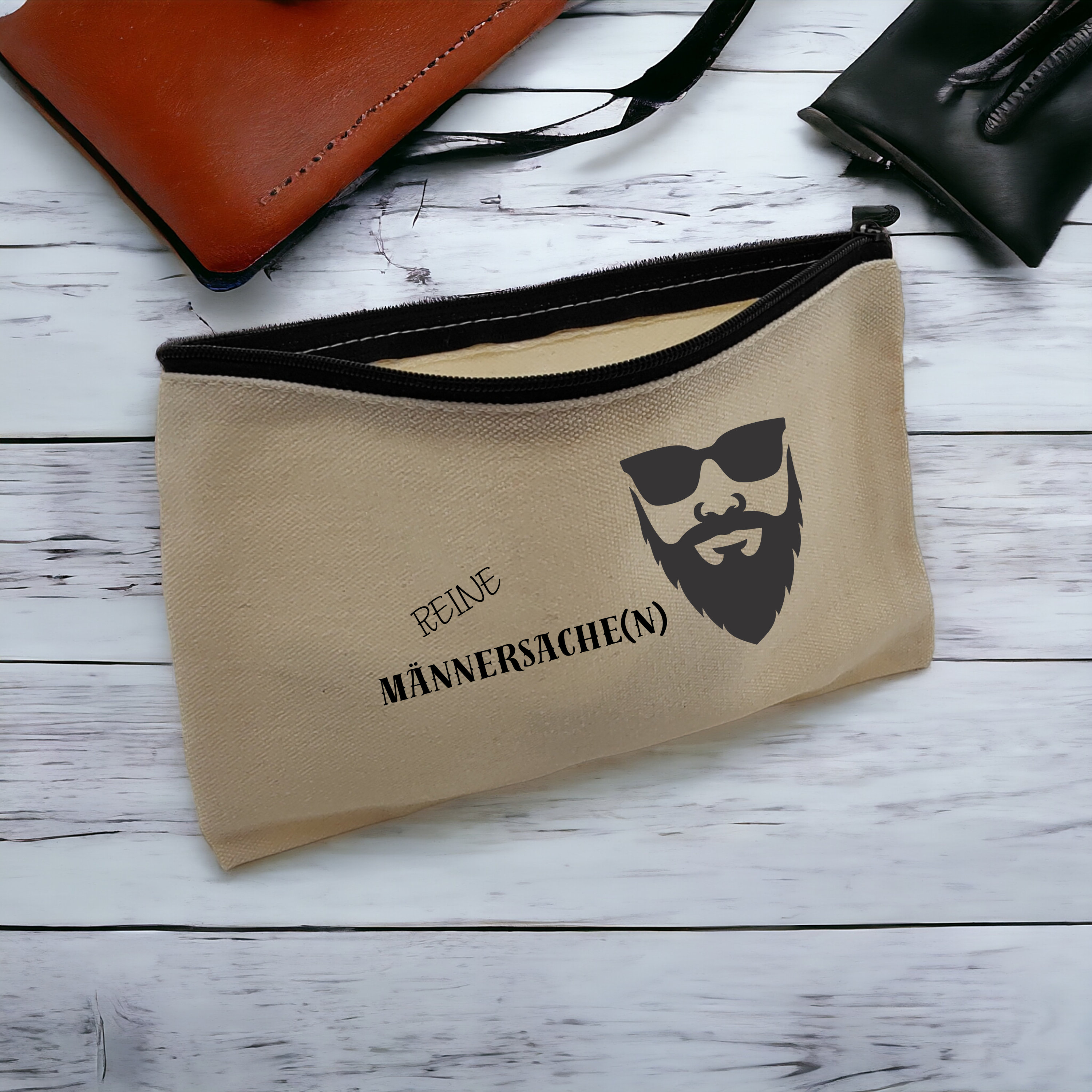 Kosmetiktasche, Federmäppchen, Mäppchen, kleiner Stoffbeutel mit Reißverschluss, Geschenk zum Vatertag  #FMBAUB