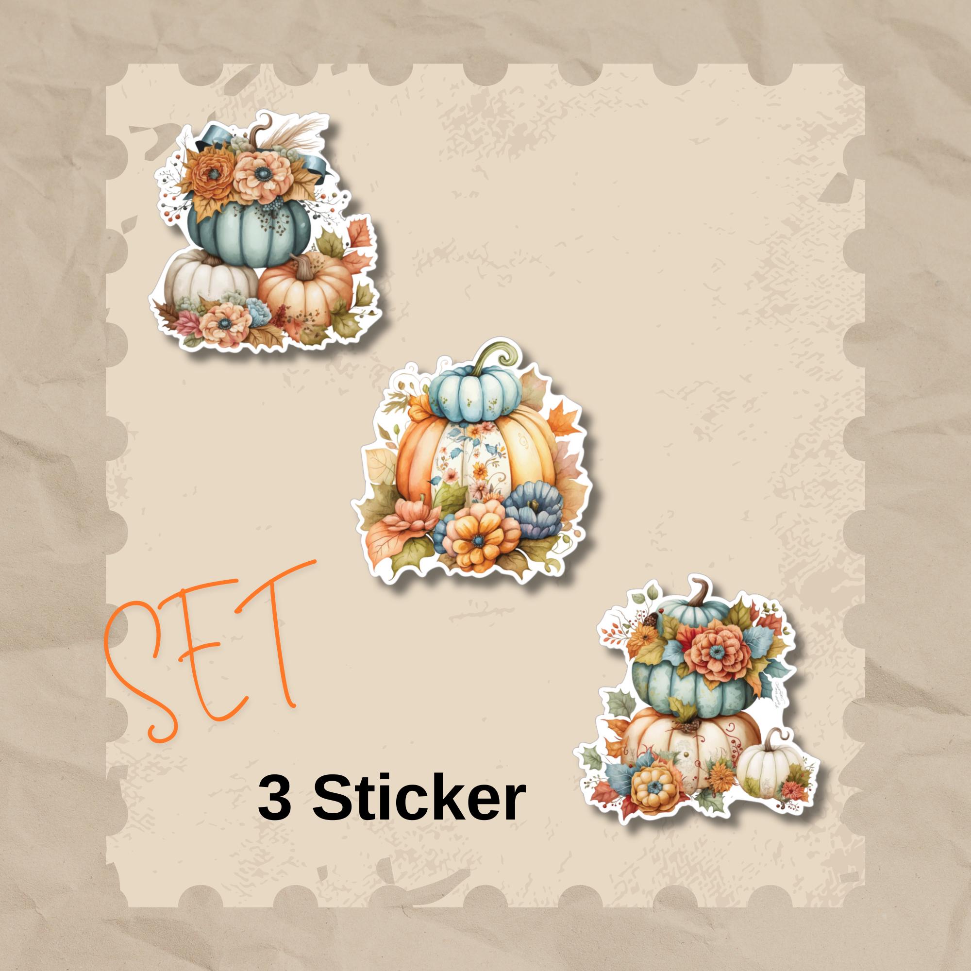Kürbis Aufkleber Herbst Deko Sticker großer Geschenkaufkleber Koffersticker - 3 Aufkleber zur Auswahl in Weiß oder Transparent #SEG8 Kürbis Aufkleber Herbst Deko Sticker großer Geschenkaufkleber Koffersticker - 3 Aufkleber zur Auswahl in Weiß oder Transparent #SEG8