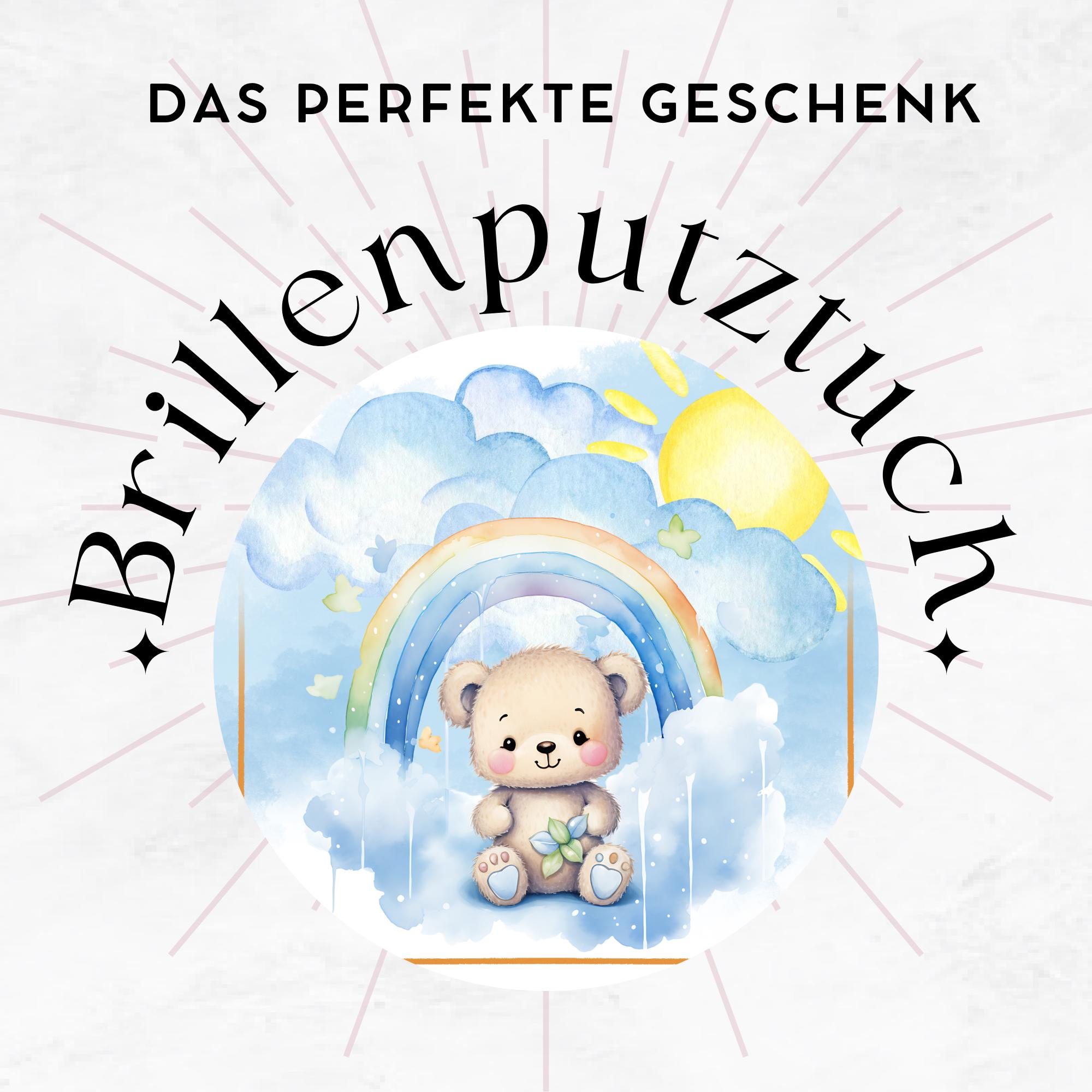 Bedrucktes Mikrofasertuch "Regenbogen Baby Bär" für Brillen Kameratuch Brillentuch Brillenputztuch Geschenk Geburtstag Geburt #TI81