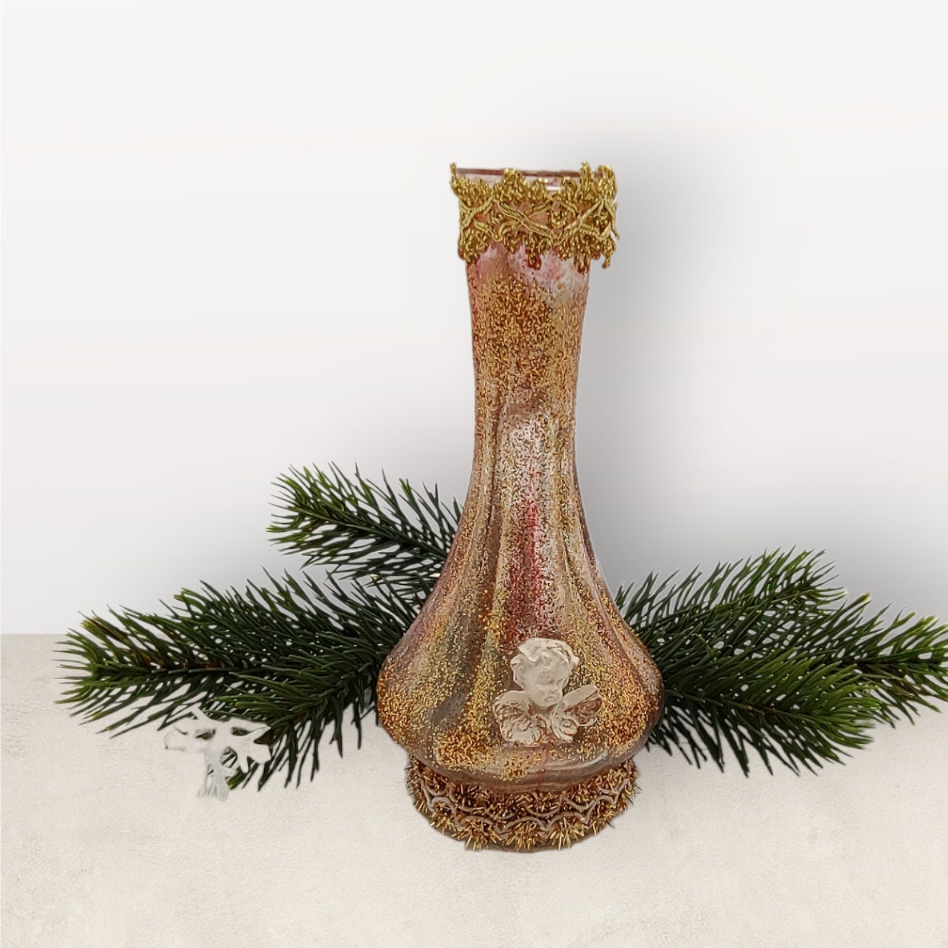 Vase "Engel" Glasvase , kleine Vase für Weihnachtsdekkoration  #613960152