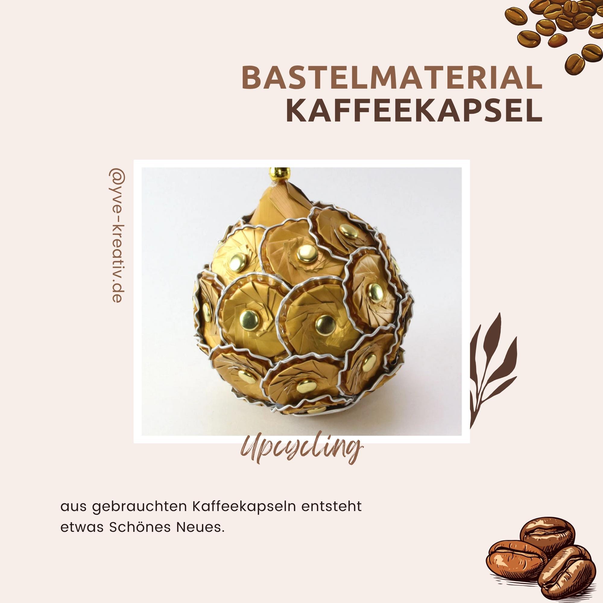 Große Weihnachtskugel Dekokugel aus Kaffeekapseln Christbaumkugel Weihnachtsornament Weihnachtsdeko Fensterdeko Upcycling #627795755