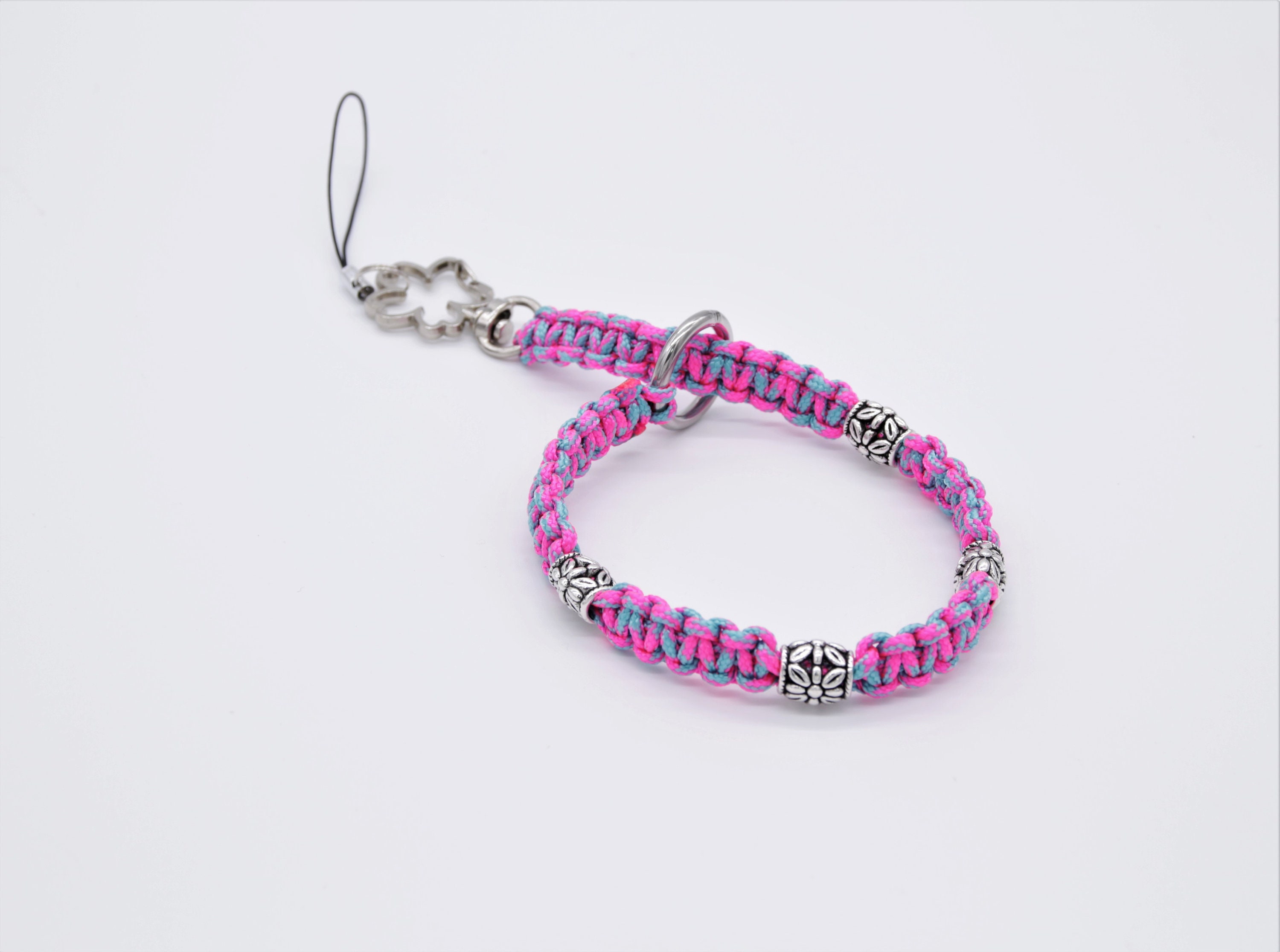 Handy-Handschlaufe / Handygurt/ Handyschmuck / Handyband geknotet aus Paracord (Fallschirmschnur)