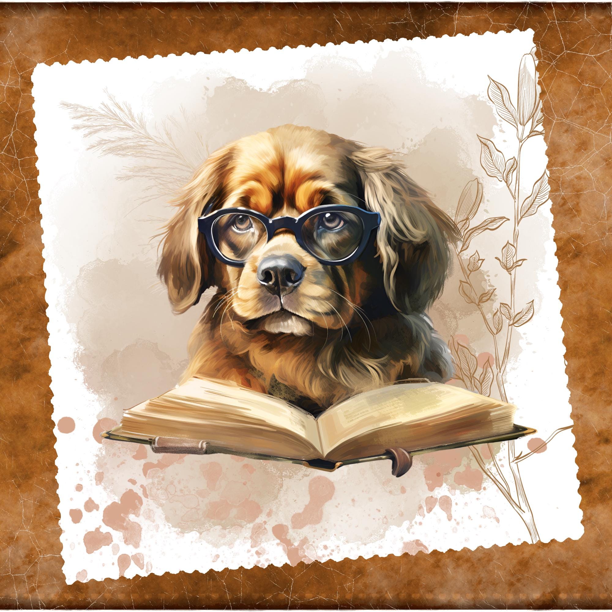 Brillenputztuch Lesen Hund bedrucktes Mikrofasertuch für Sonnenbrille Tuch für Displays Buch Geschenk Geburtstag Mitbringsel Leseratte #TI11