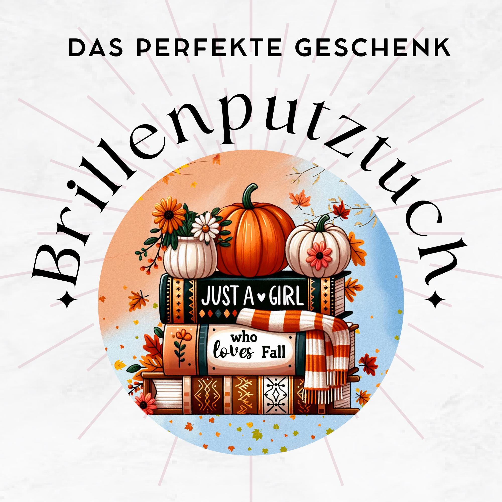 Brillenputztuch Bücher Herbst bedrucktes Mikrofasertuch für Brillen Sonnenbrille Display Handy Geschenk Freundin Geburtstag Leseratte #SA13