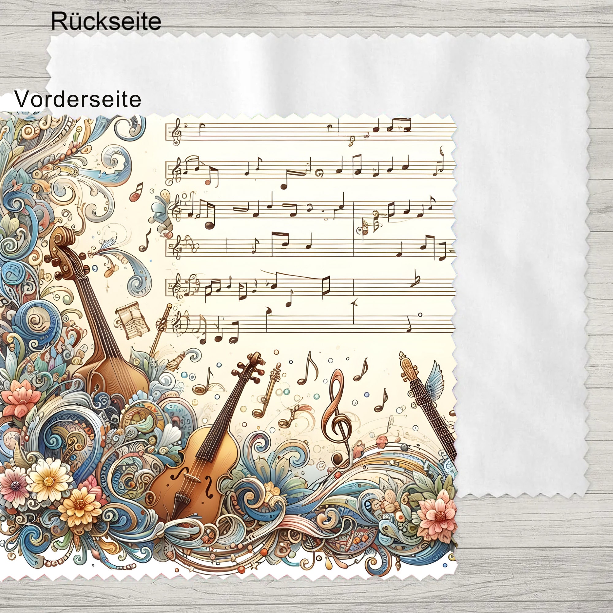 Brillenputztuch, Reinigungstuch für Brillen,  Brillentuch, Displaytuch, Bildschirmtuch, Objektivreinigung, Microfasertuch, Musik  #BM
